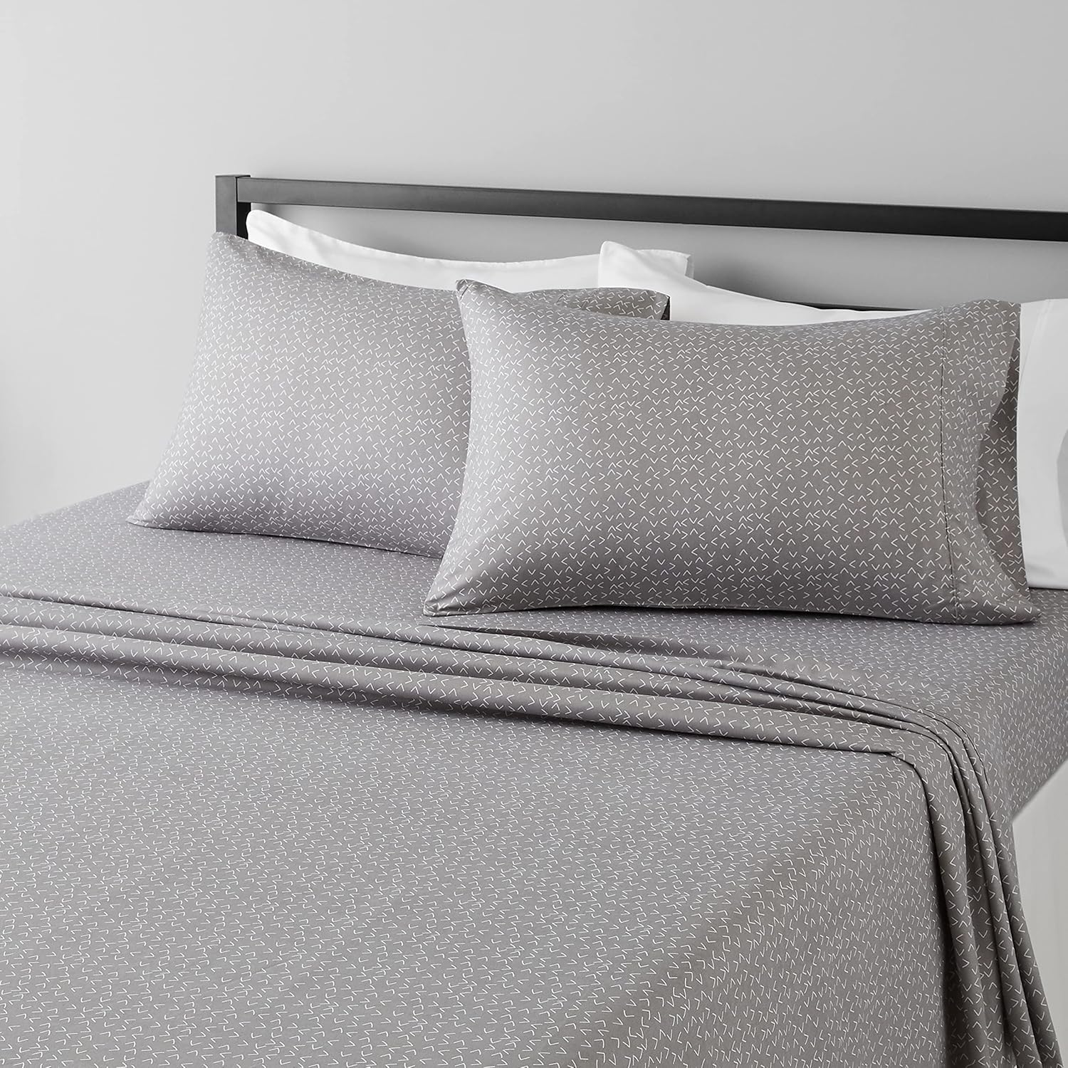 Amazon Basics Lightweight Super Soft, Wrinkle-Free Luxury Microfiber 4 Piece Bed Sheet Set with 14-Inch Deep Pockets, Full, Dark Gray, Solid - Image 53