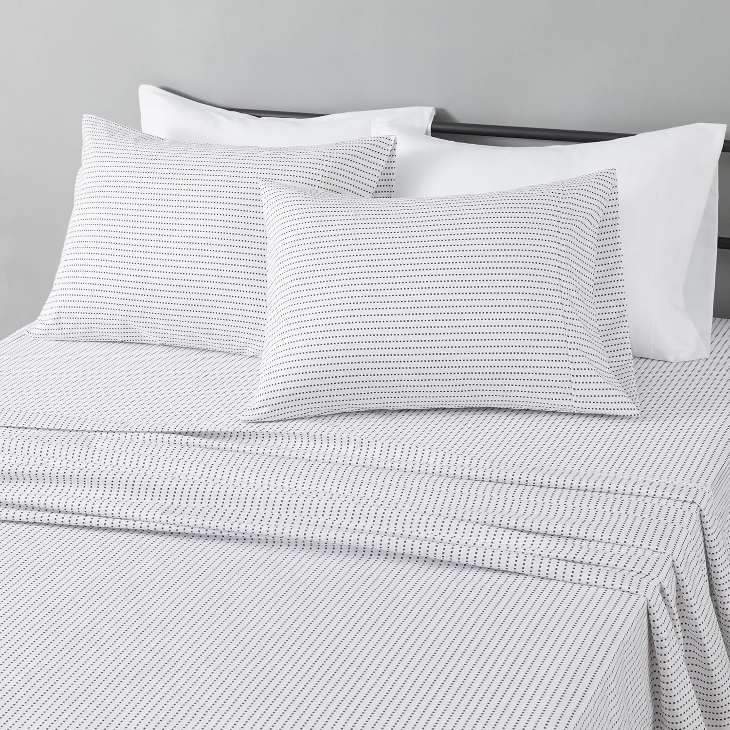 Amazon Basics Lightweight Super Soft, Wrinkle-Free Luxury Microfiber 4 Piece Bed Sheet Set with 14-Inch Deep Pockets, Full, Dark Gray, Solid - Image 76