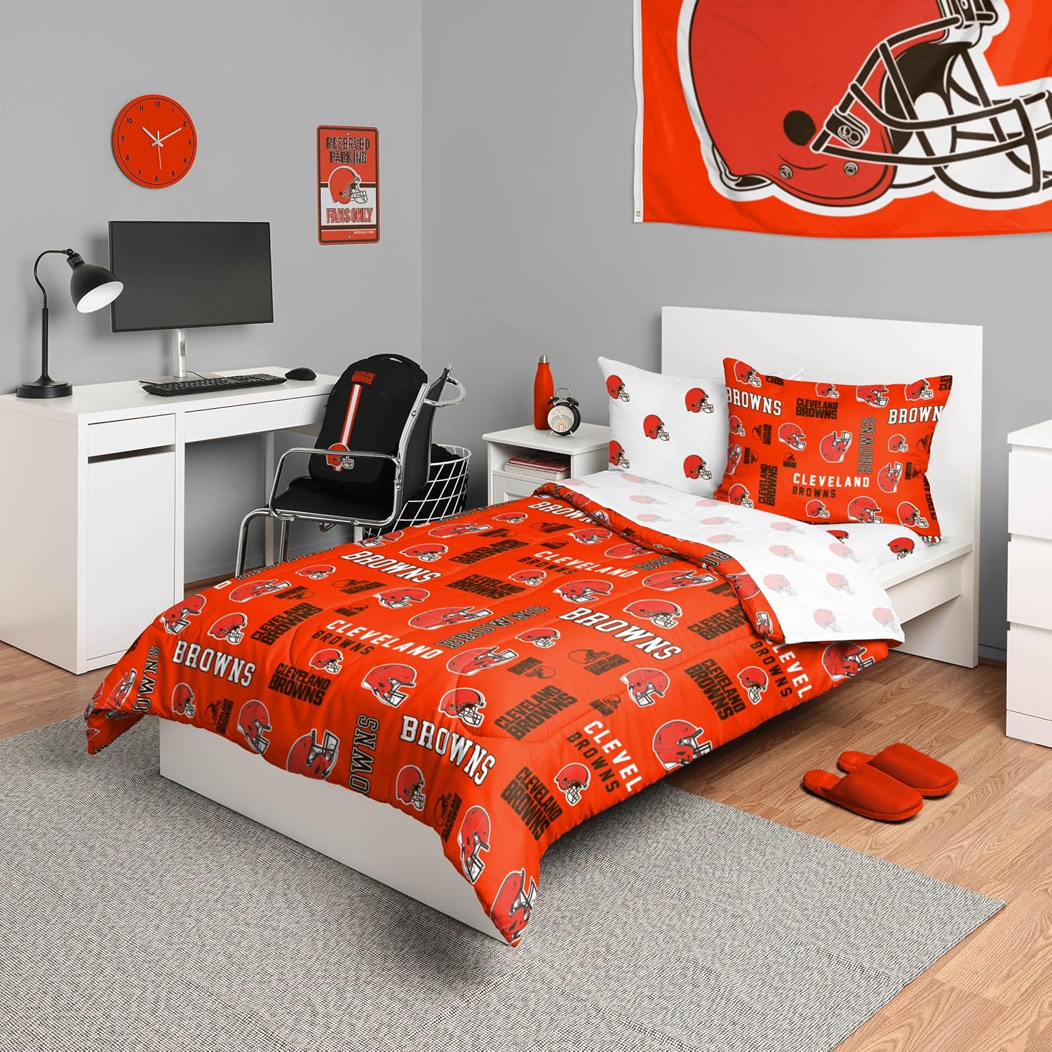 FOCO Unisex-Adult NFL Team Logo Bed in a Bag Comforter, Sheets, Pillow Cases Bedding 5-Piece Set - Image 17