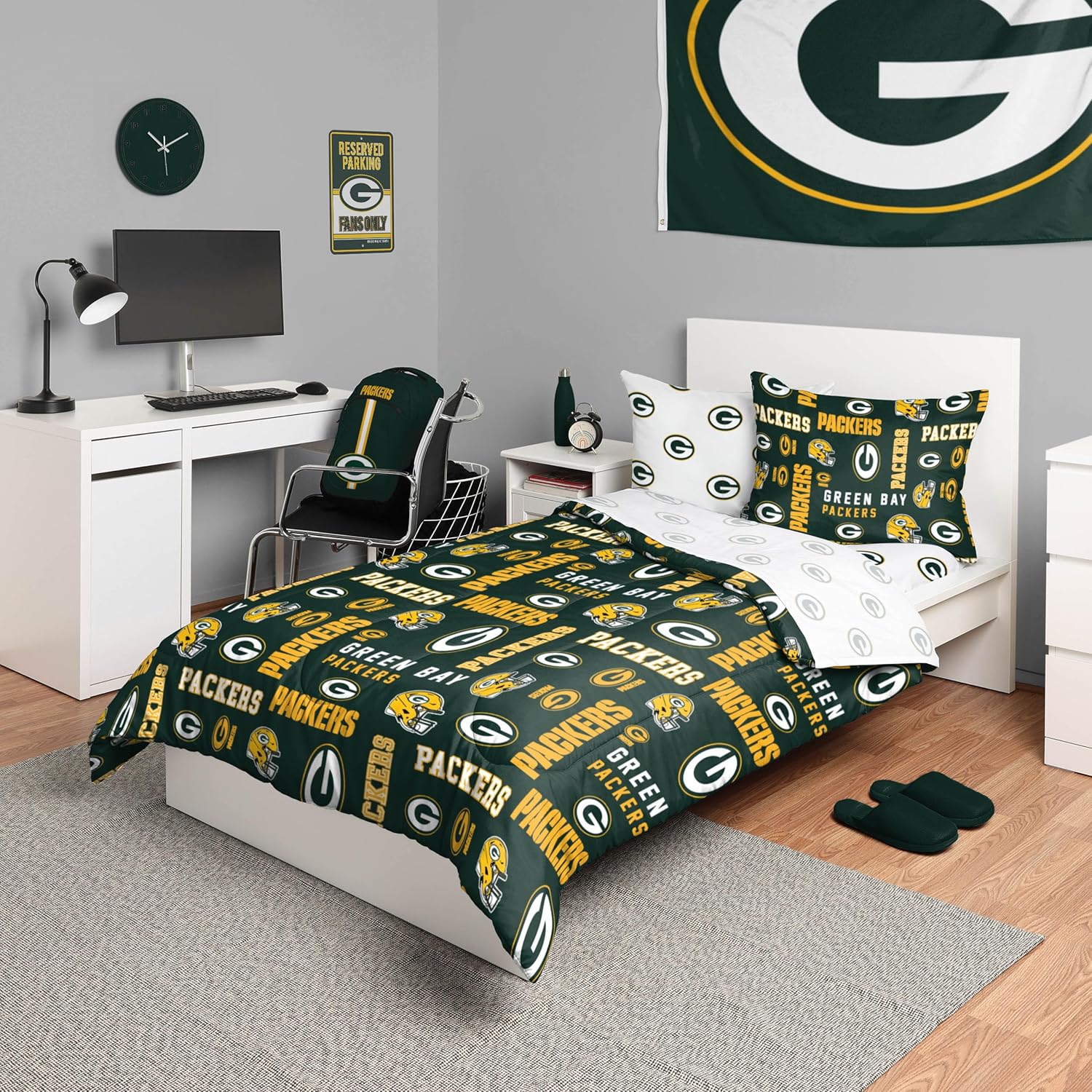 FOCO Unisex-Adult NFL Team Logo Bed in a Bag Comforter, Sheets, Pillow Cases Bedding 5-Piece Set - Image 25