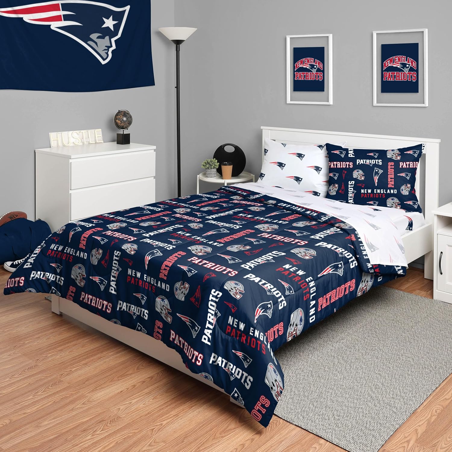 FOCO Unisex-Adult NFL Team Logo Bed in a Bag Comforter, Sheets, Pillow Cases Bedding 5-Piece Set - Image 39