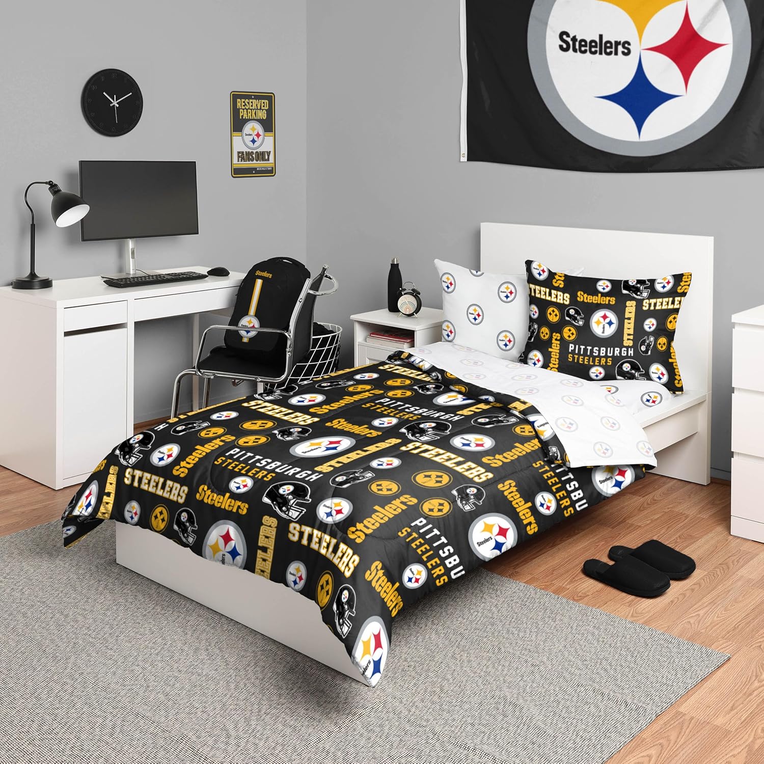FOCO Unisex-Adult NFL Team Logo Bed in a Bag Comforter, Sheets, Pillow Cases Bedding 5-Piece Set - Image 46