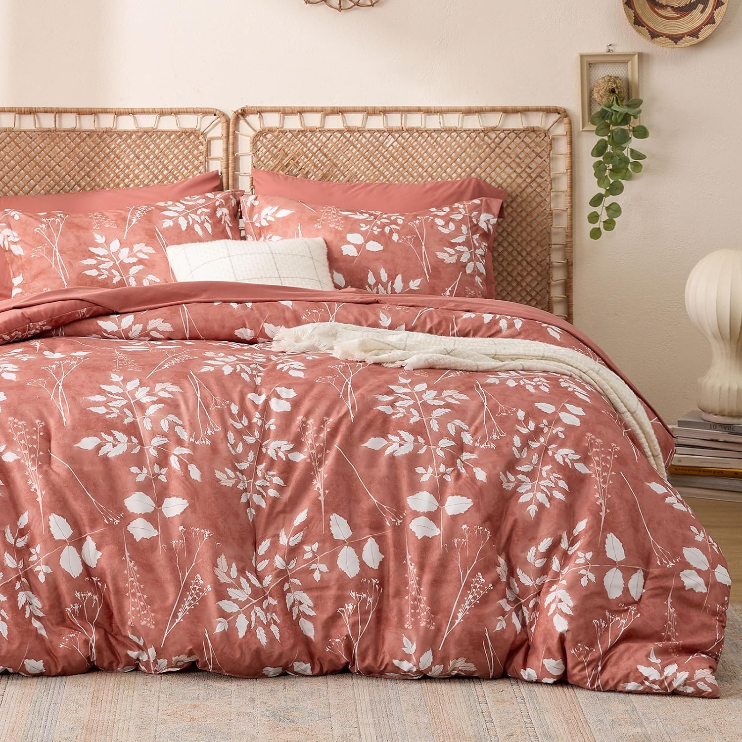 Bedsure Queen Comforter Set - 7 Pieces Floral Sage Green Soft Bedding Sets, Queen Bed in a Bag with Botanical Flowers Comforter, Sheets, Pillowcases & Shams - Image 21