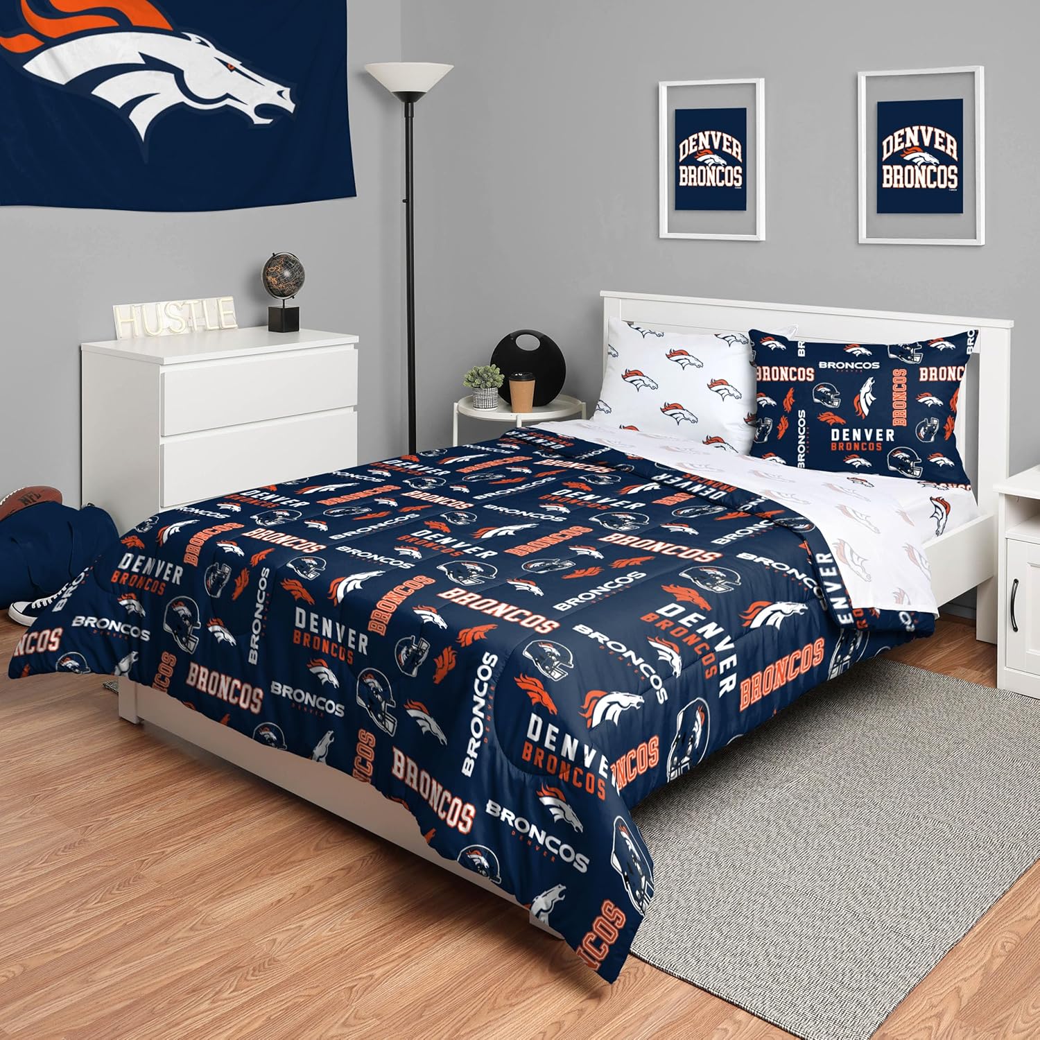 FOCO Unisex-Adult NFL Team Logo Bed in a Bag Comforter, Sheets, Pillow Cases Bedding 5-Piece Set - Image 22