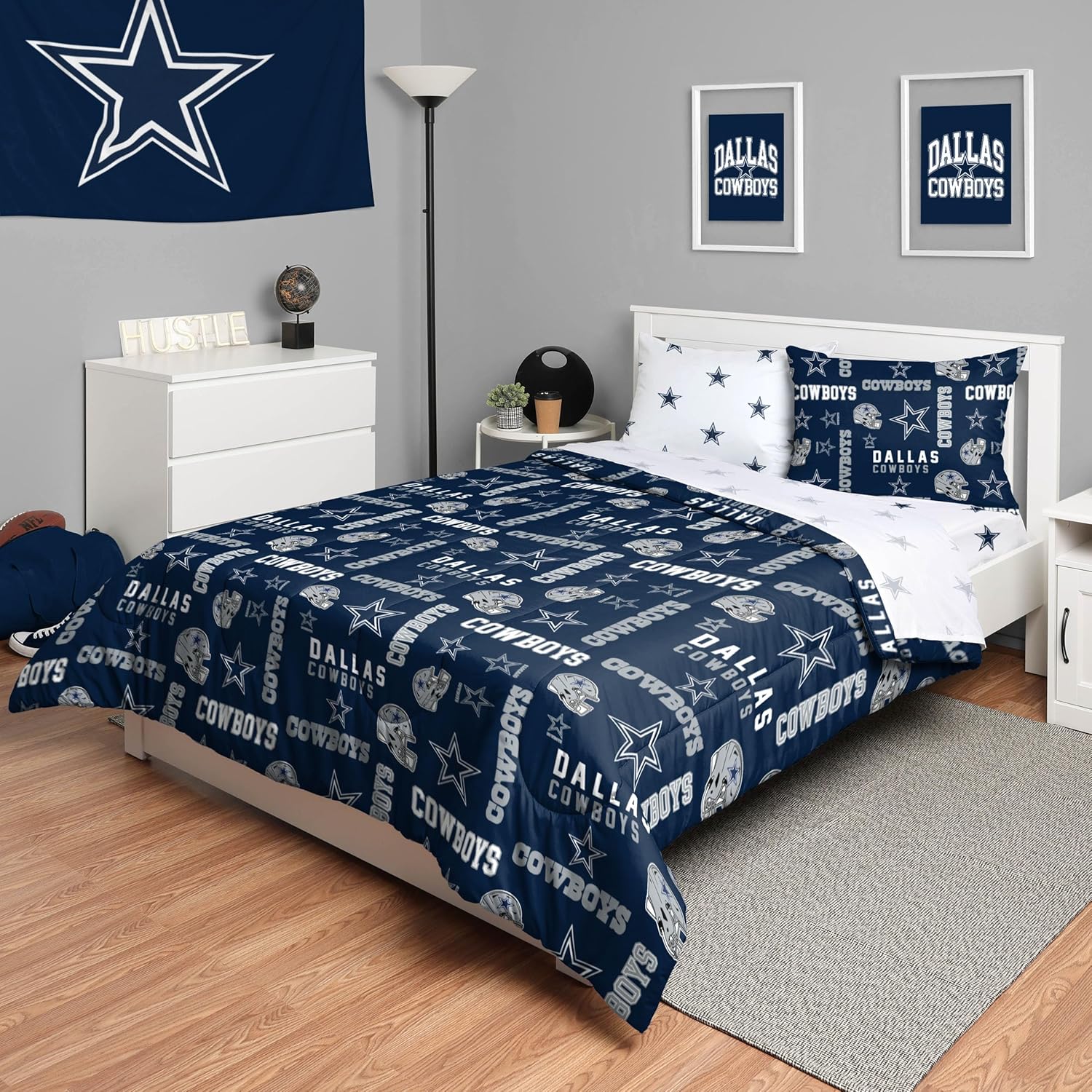 FOCO Unisex-Adult NFL Team Logo Bed in a Bag Comforter, Sheets, Pillow Cases Bedding 5-Piece Set - Image 20