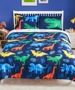 Joiedomi Kid Twin Comforter Set 5 Piece Dinosaur Bedding Set for Boys Girls Super Soft Microfiber Bed in a Bag with Comforter Sheets Pillowcase Sham