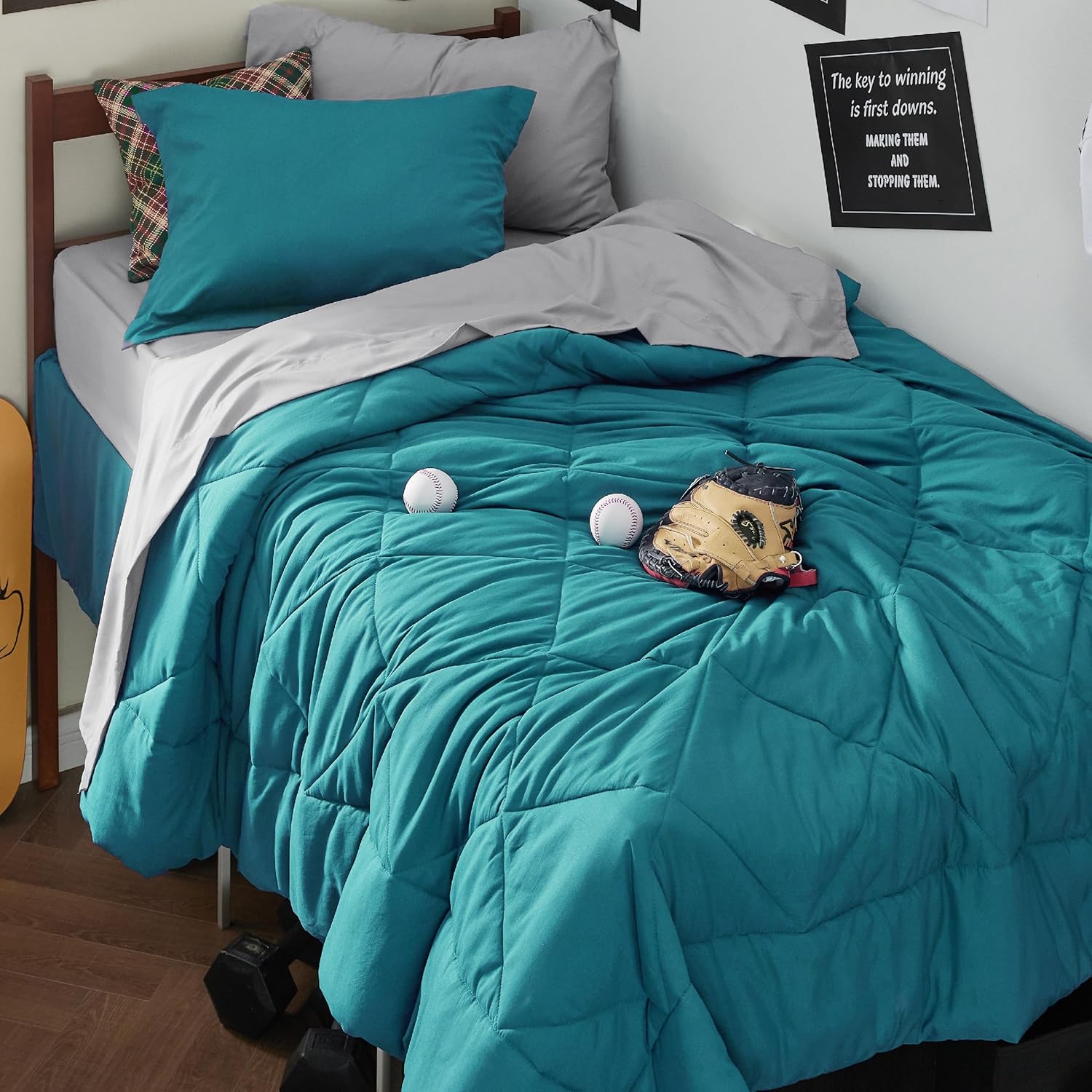 Bedsure Queen Comforter Set - 7 Pieces Reversible Grey Bedding, Queen Size Bed Set for All Seasons, Bed in a Bag with Down Alternative Comforter, Sheets, Pillowcases & Shams - Image 36