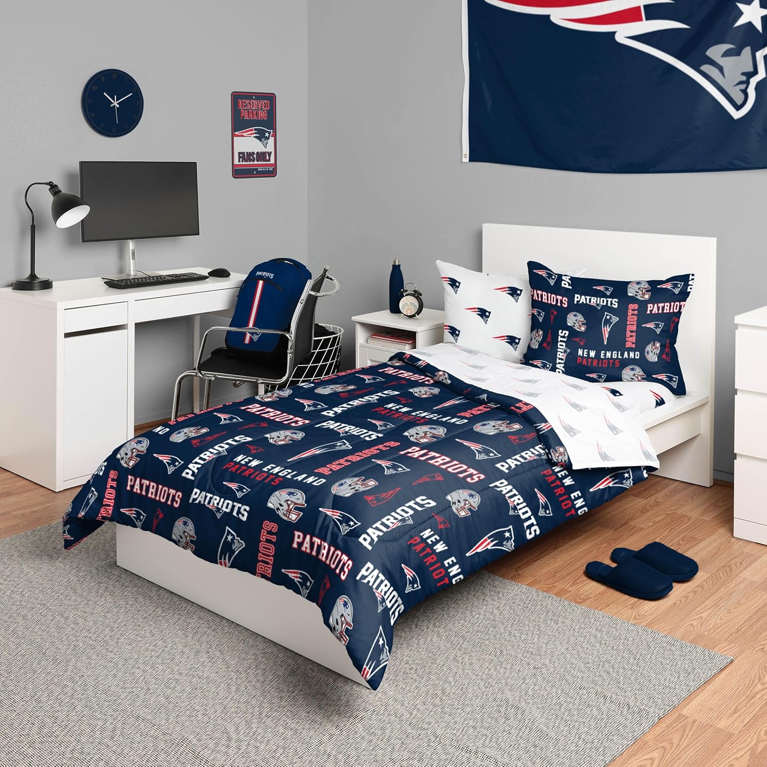 FOCO Unisex-Adult NFL Team Logo Bed in a Bag Comforter, Sheets, Pillow Cases Bedding 5-Piece Set - Image 38