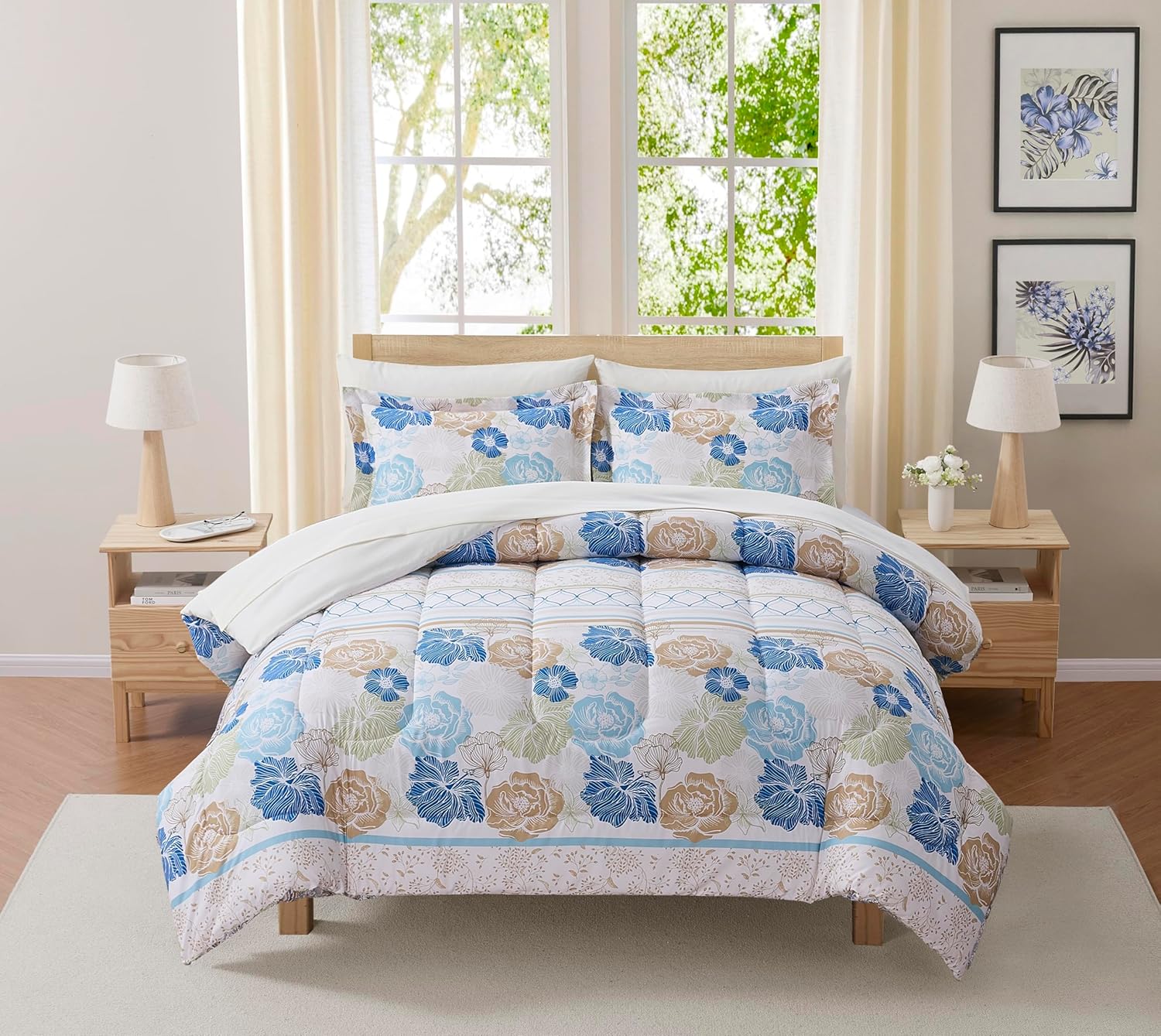 Sweet Home Collection 5 Piece Comforter Set Bag Solid Color All Season Soft Down Alternative Blanket & Luxurious Microfiber Bed Sheets, Black, Twin - Image 57