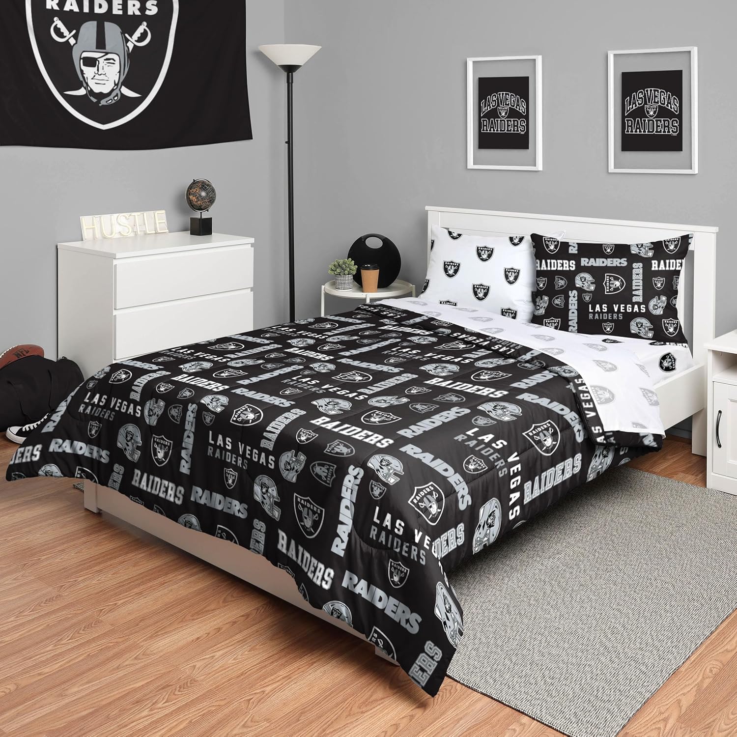 FOCO Unisex-Adult NFL Team Logo Bed in a Bag Comforter, Sheets, Pillow Cases Bedding 5-Piece Set - Image 33