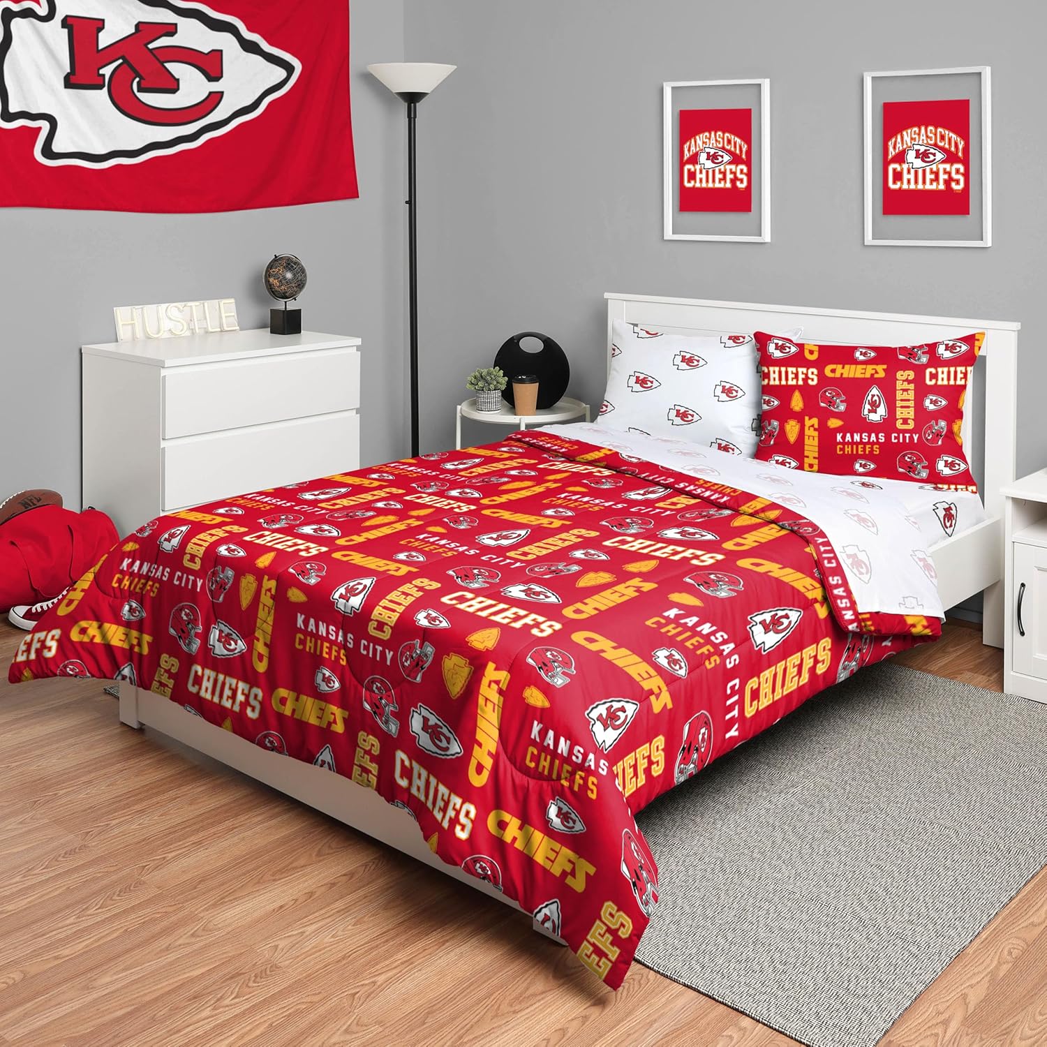 FOCO Unisex-Adult NFL Team Logo Bed in a Bag Comforter, Sheets, Pillow Cases Bedding 5-Piece Set - Image 31