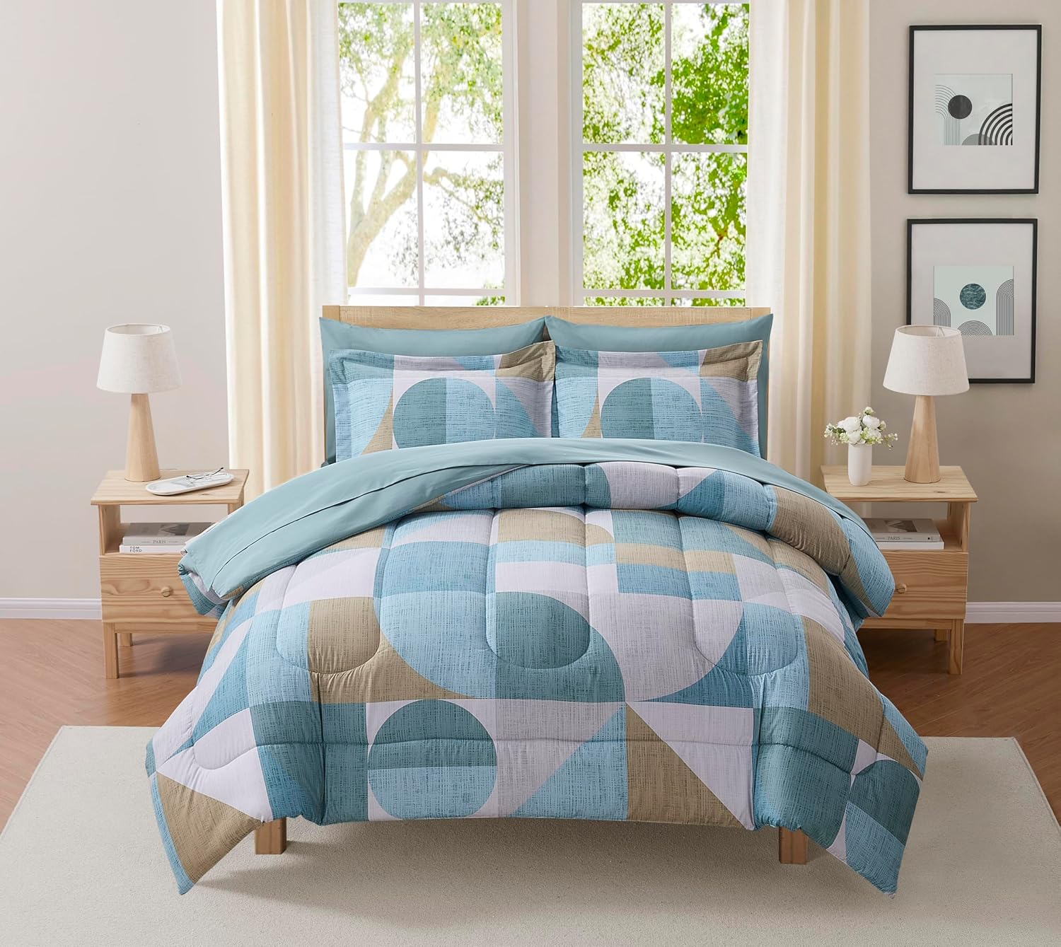 Sweet Home Collection 5 Piece Comforter Set Bag Solid Color All Season Soft Down Alternative Blanket & Luxurious Microfiber Bed Sheets, Black, Twin - Image 62