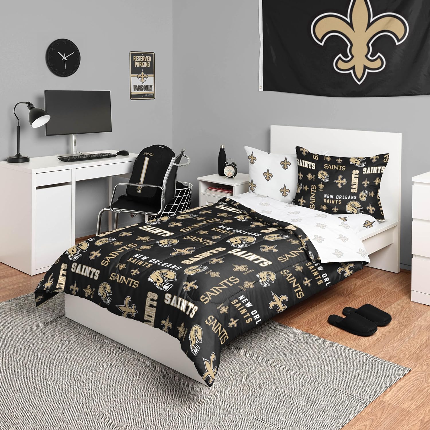 FOCO Unisex-Adult NFL Team Logo Bed in a Bag Comforter, Sheets, Pillow Cases Bedding 5-Piece Set - Image 40