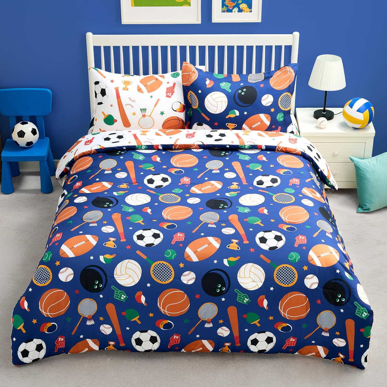Joiedomi Kid Twin Comforter Set 5 Piece Dinosaur Bedding Set for Boys Girls Super Soft Microfiber Bed in a Bag with Comforter Sheets Pillowcase Sham - Image 7