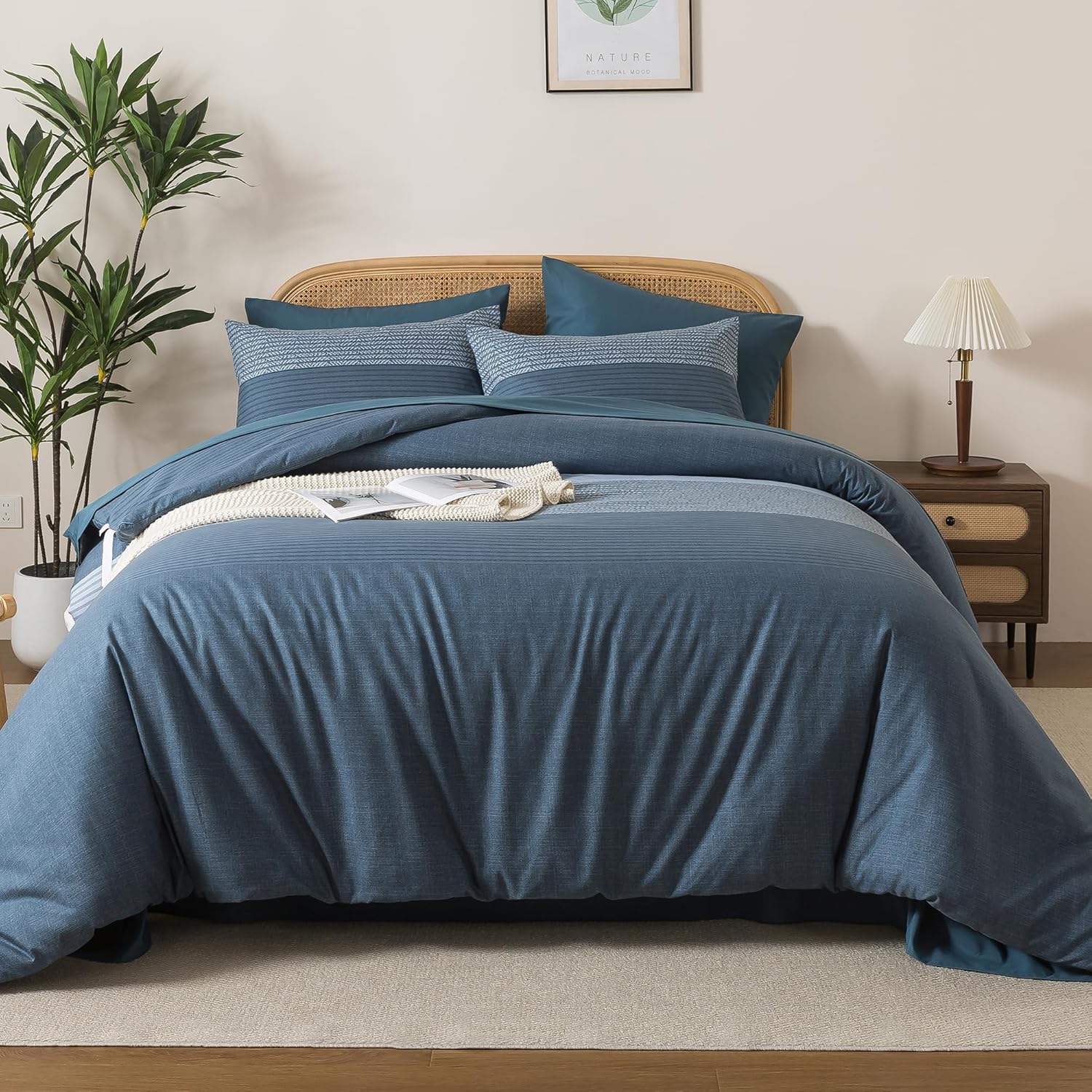 Andency Queen Comforter Set 7 Pieces Bed in a Bag - Black White Grey Striped Lightweight Soft Microfiber All Season Queen Size Bedding Set with Comforter, Fitted & Flat Sheet, Pillowcases & Shams - Image 18