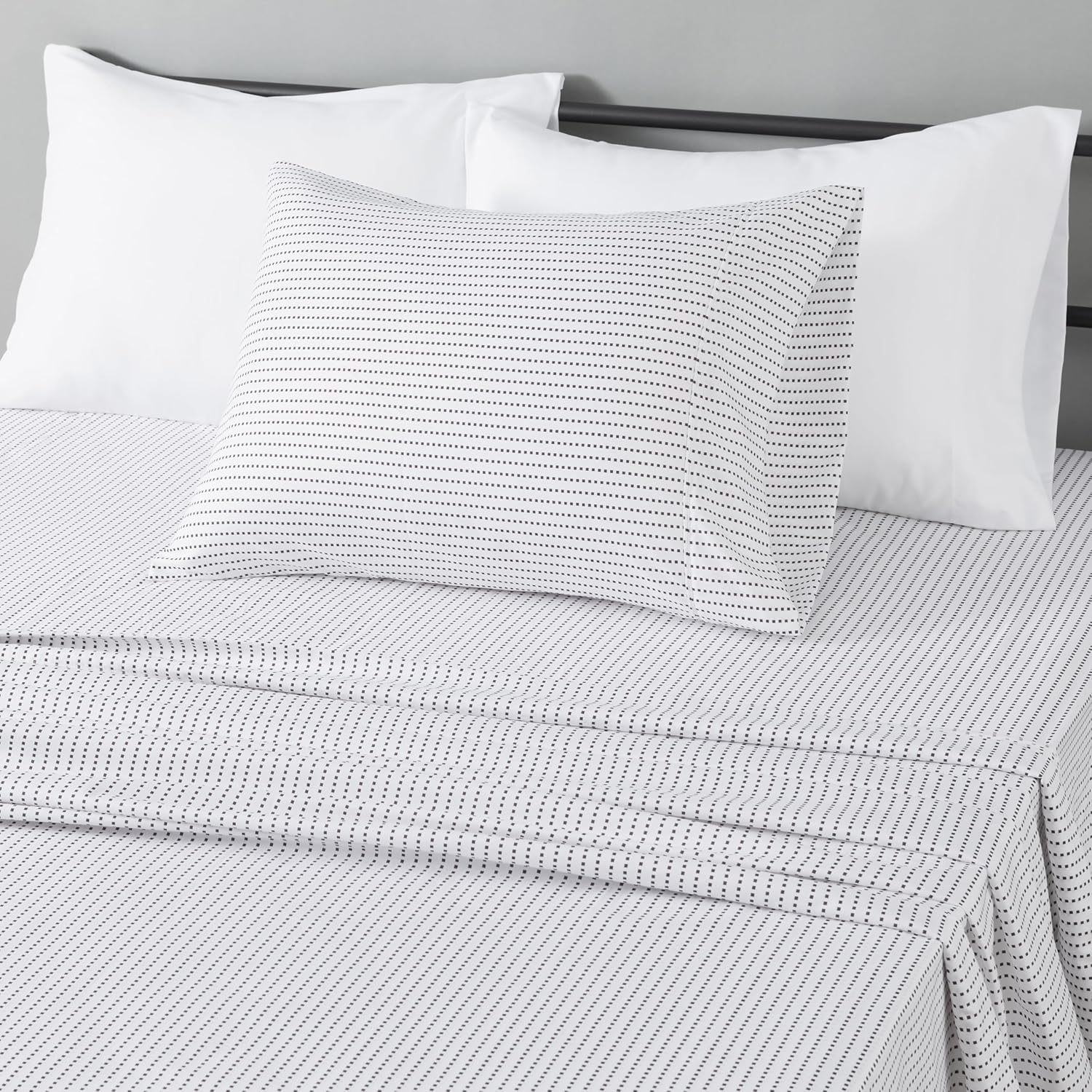 Amazon Basics Lightweight Super Soft, Breathable Easy Care Microfiber 4 Piece Bed Sheet Set with 14-Inch Deep Pockets, Queen, Beige, Solid - Image 75