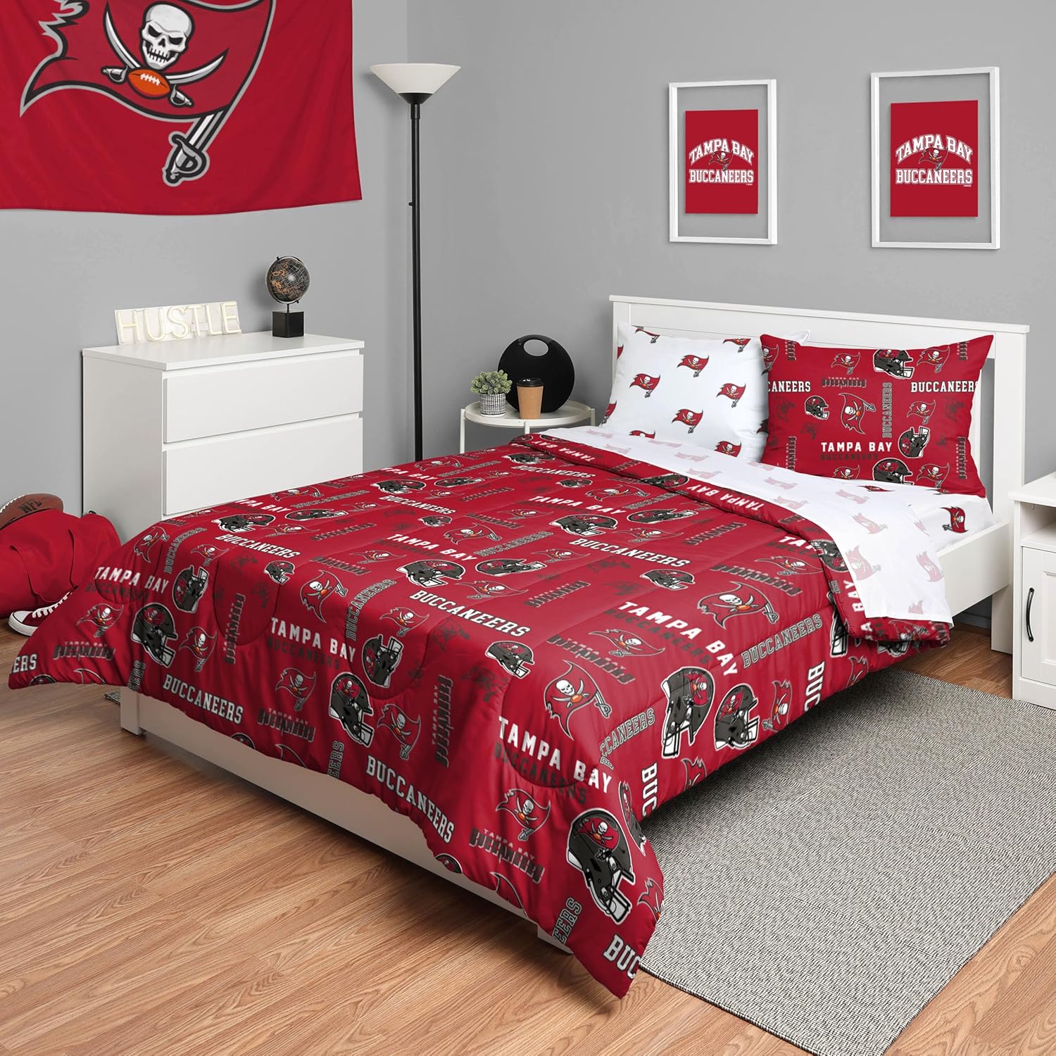 FOCO Unisex-Adult NFL Team Logo Bed in a Bag Comforter, Sheets, Pillow Cases Bedding 5-Piece Set - Image 50