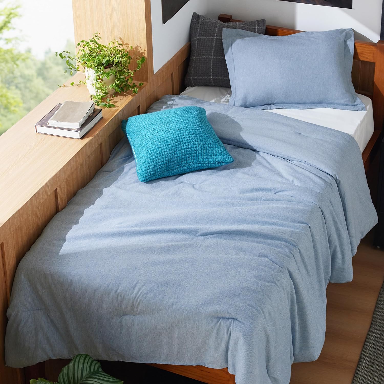 Bedsure Queen Comforter Set - Beige Soft Bedding for All Seasons, Cationic Dyed Bed Set, 3 Pieces, 1 Queen Size Comforter (90"x90") and 2 Pillow Shams (20"x26"+2") - Image 21