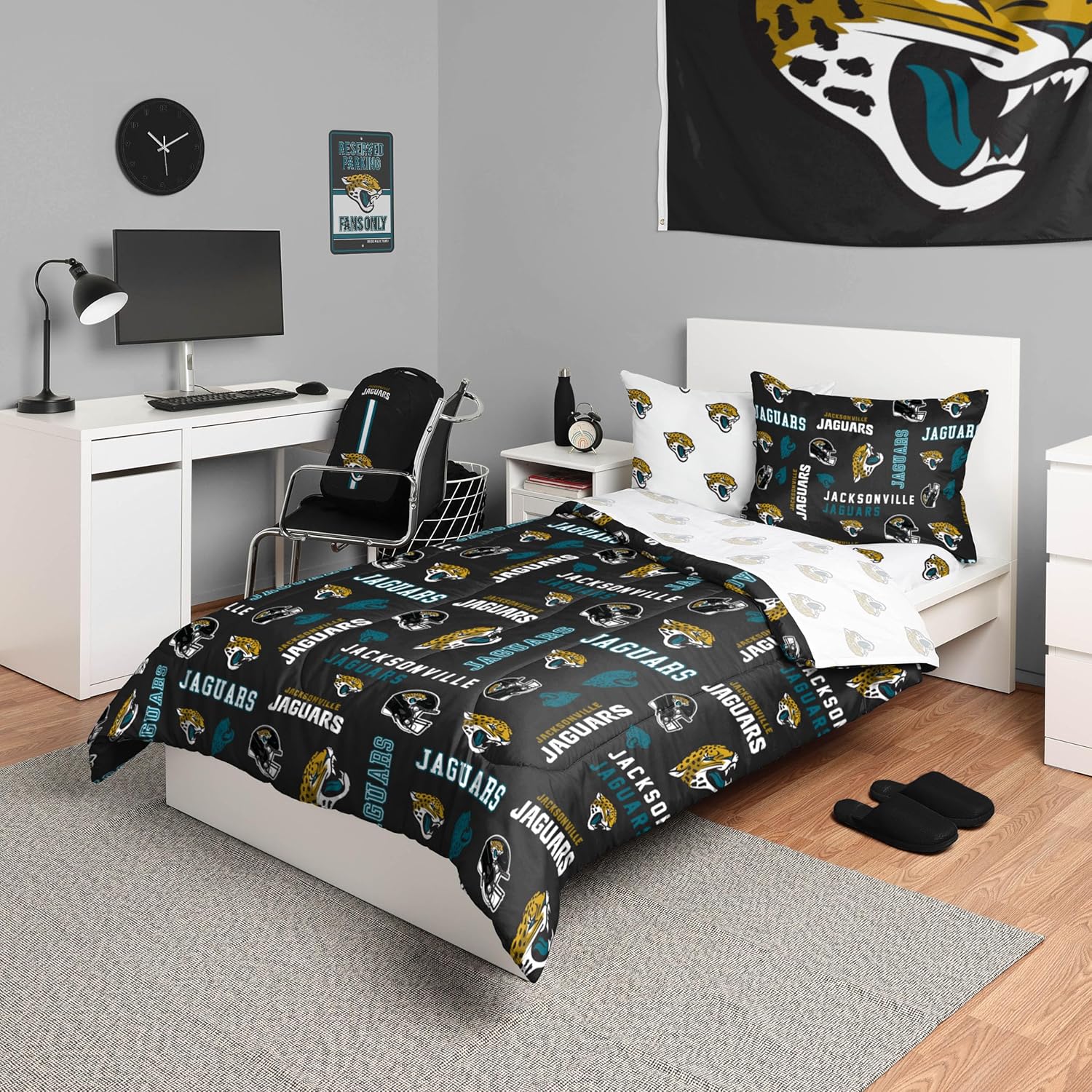FOCO Unisex-Adult NFL Team Logo Bed in a Bag Comforter, Sheets, Pillow Cases Bedding 5-Piece Set - Image 29