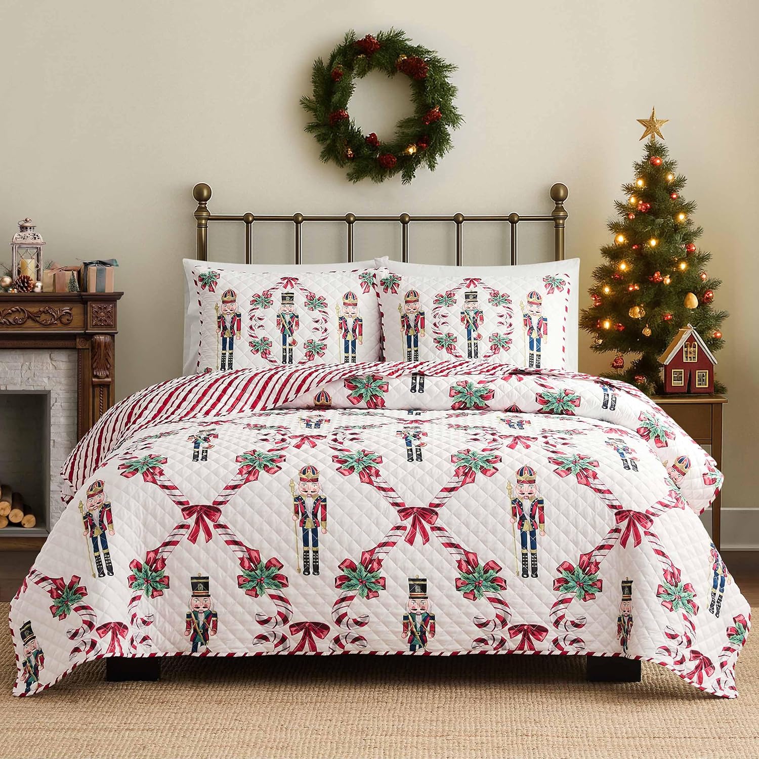 Avanti Linens - Full/Queen Quilt Set, Reversible Bedding with Matching Shams, Medium Weight Bed Set, Holiday Room Decor (Nutcracker) - Image 4