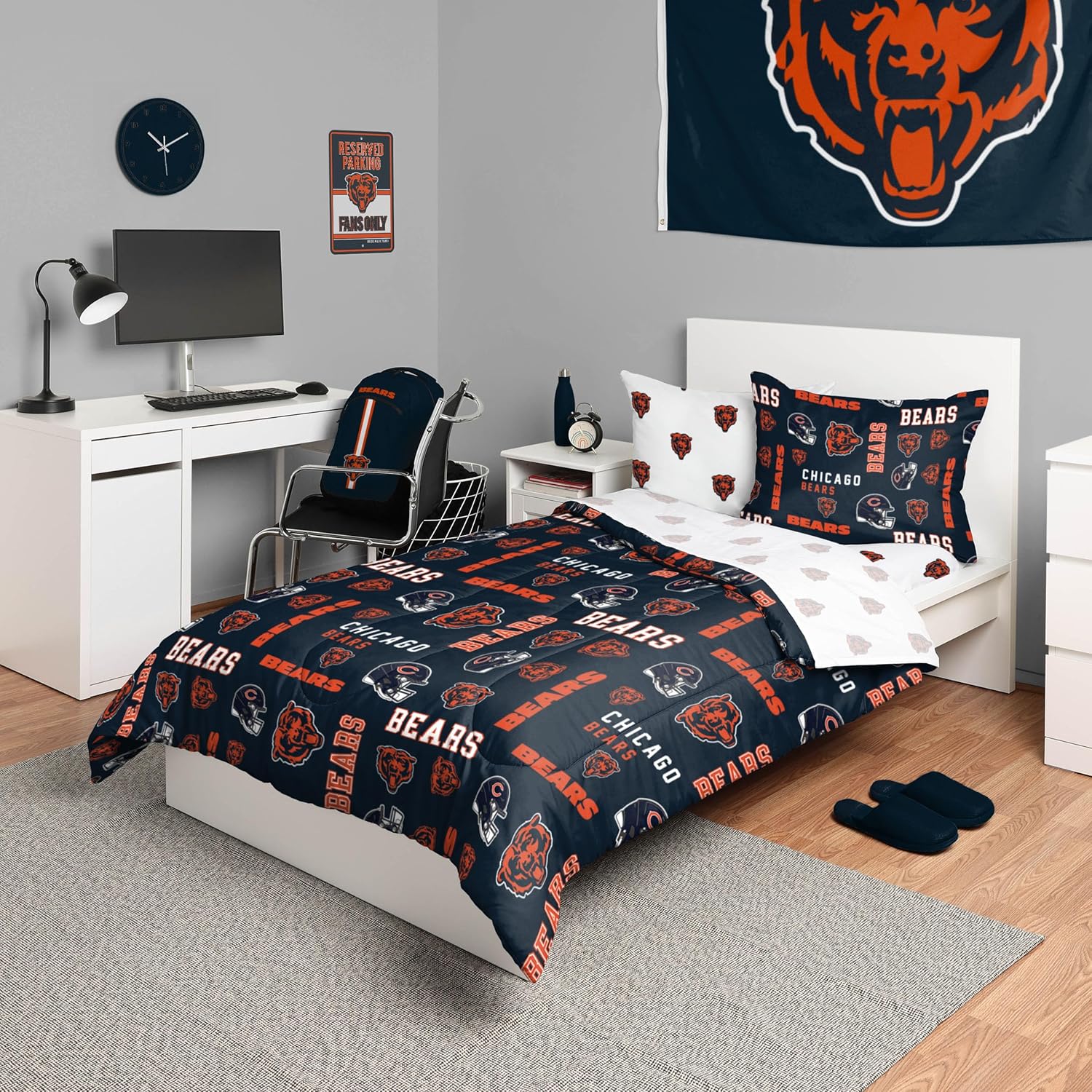 FOCO Unisex-Adult NFL Team Logo Bed in a Bag Comforter, Sheets, Pillow Cases Bedding 5-Piece Set - Image 14