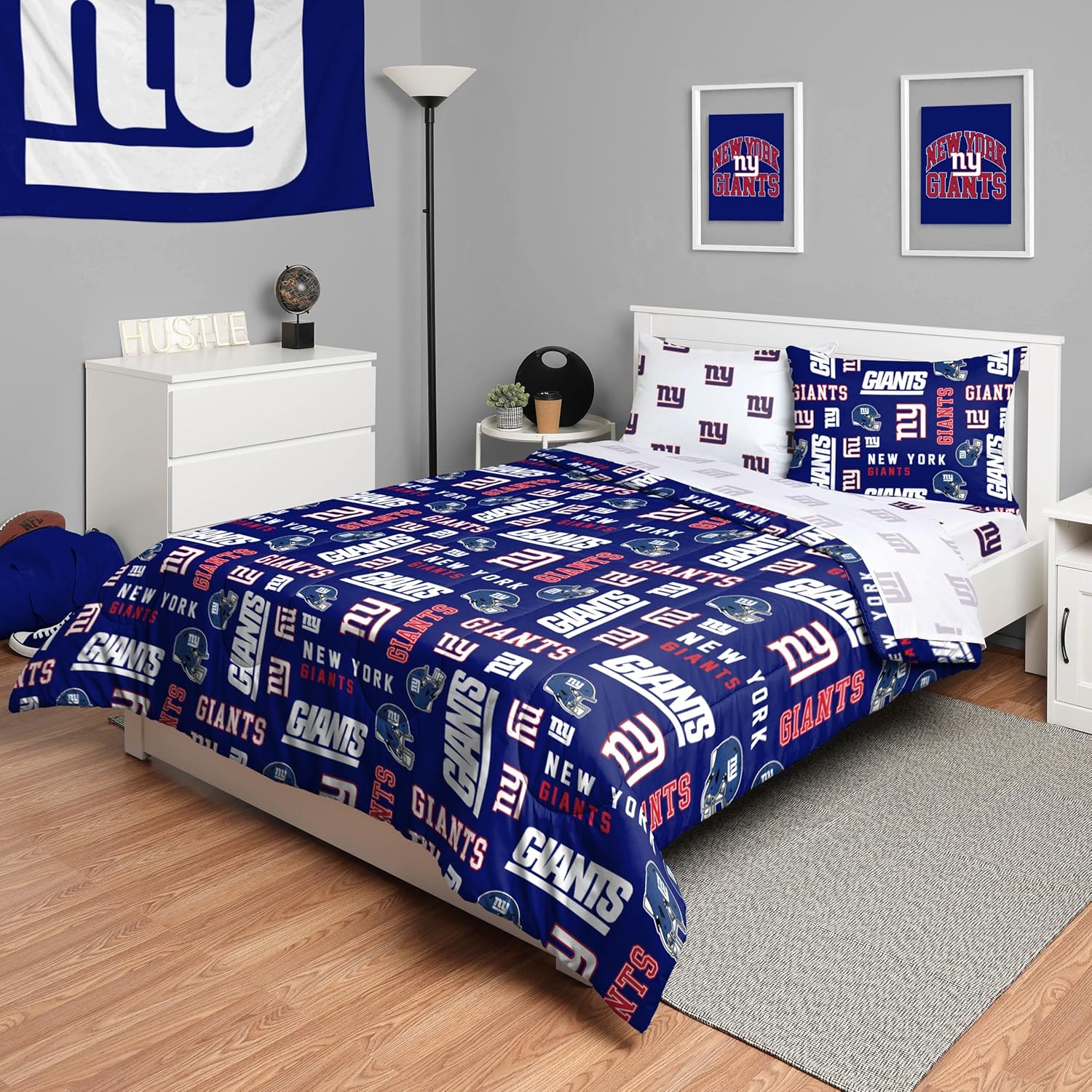 FOCO Unisex-Adult NFL Team Logo Bed in a Bag Comforter, Sheets, Pillow Cases Bedding 5-Piece Set - Image 43