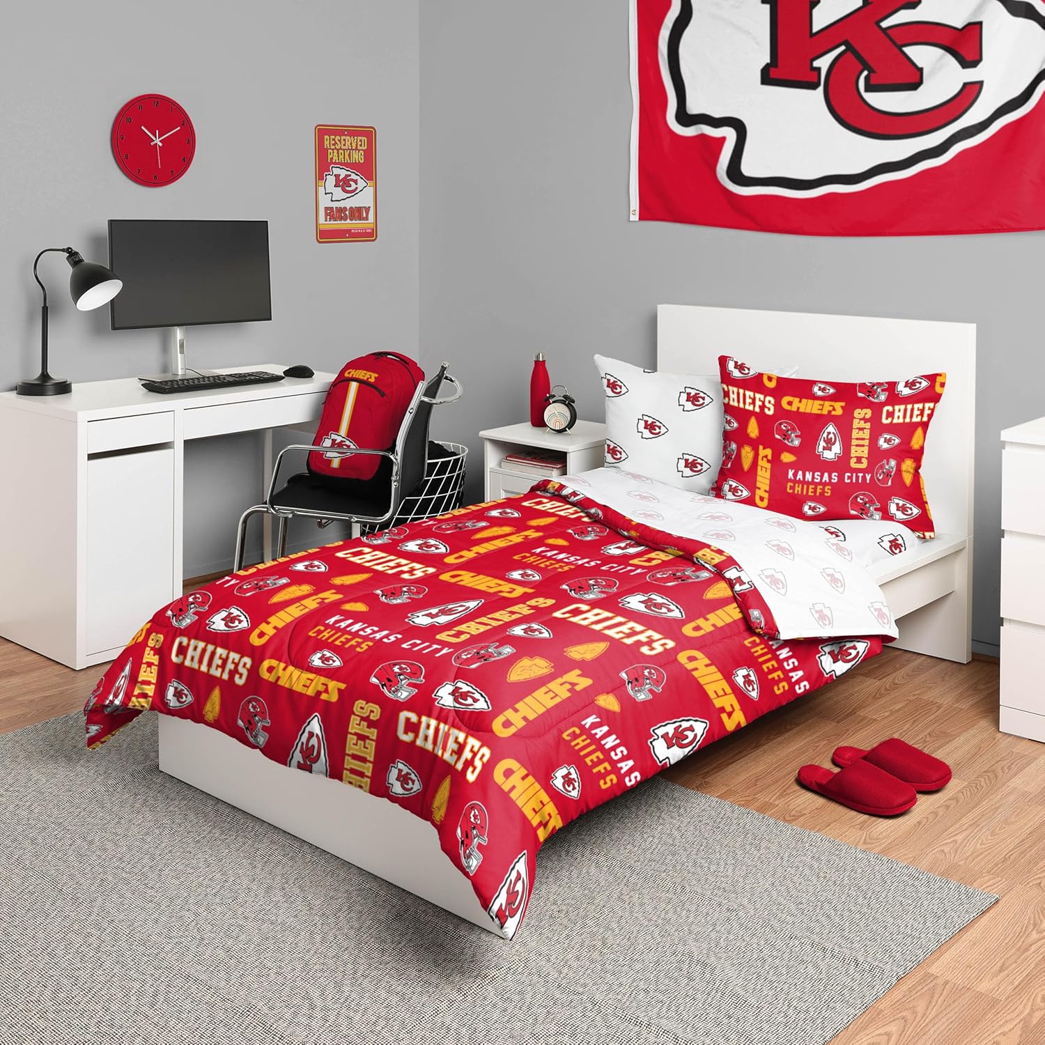 FOCO Unisex-Adult NFL Team Logo Bed in a Bag Comforter, Sheets, Pillow Cases Bedding 5-Piece Set - Image 30