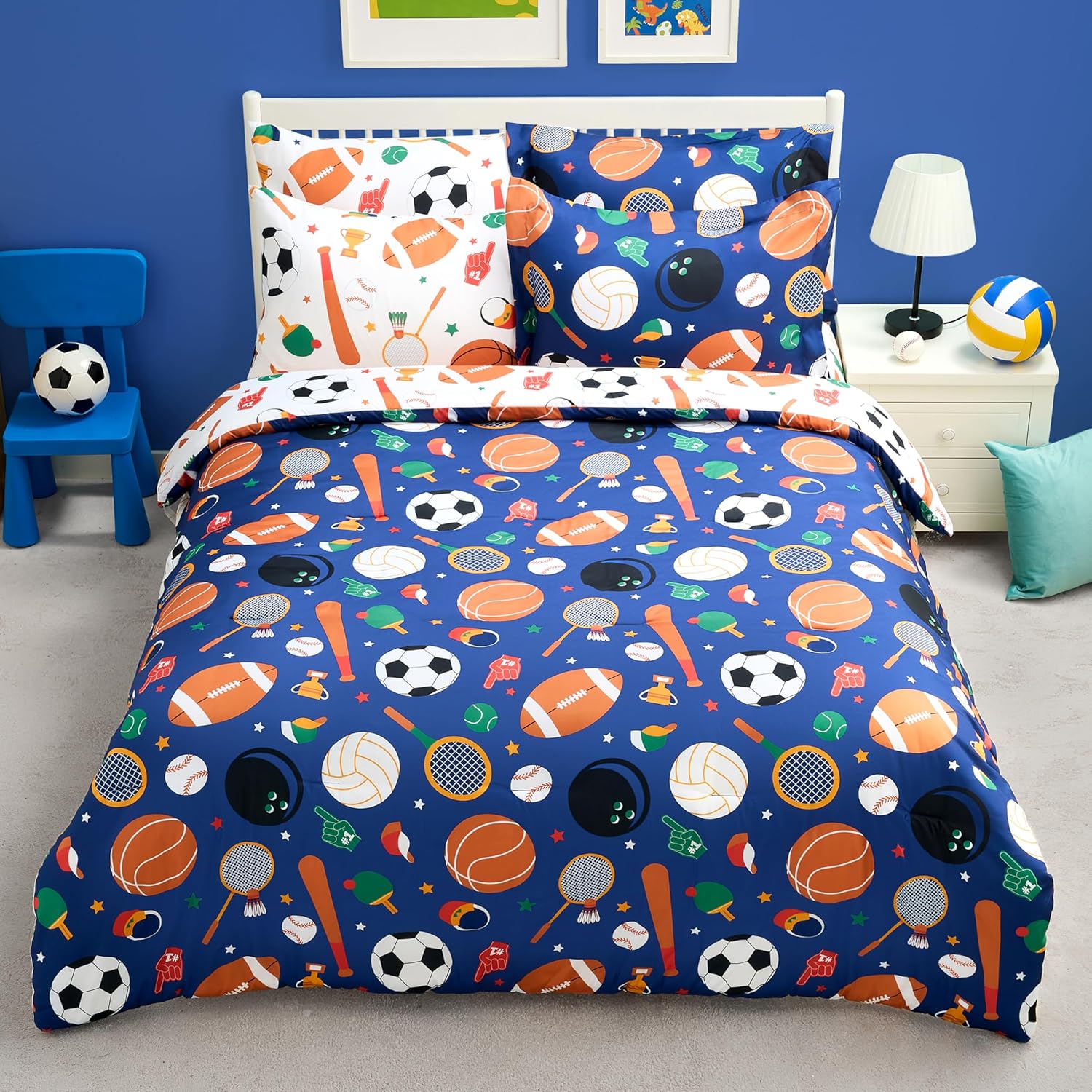 Joiedomi Kid Twin Comforter Set 5 Piece Unicorn Bedding Set for Boys Girls Super Soft Microfiber Bed in a Bag with Comforter Sheets Pillowcase Sham - Image 15