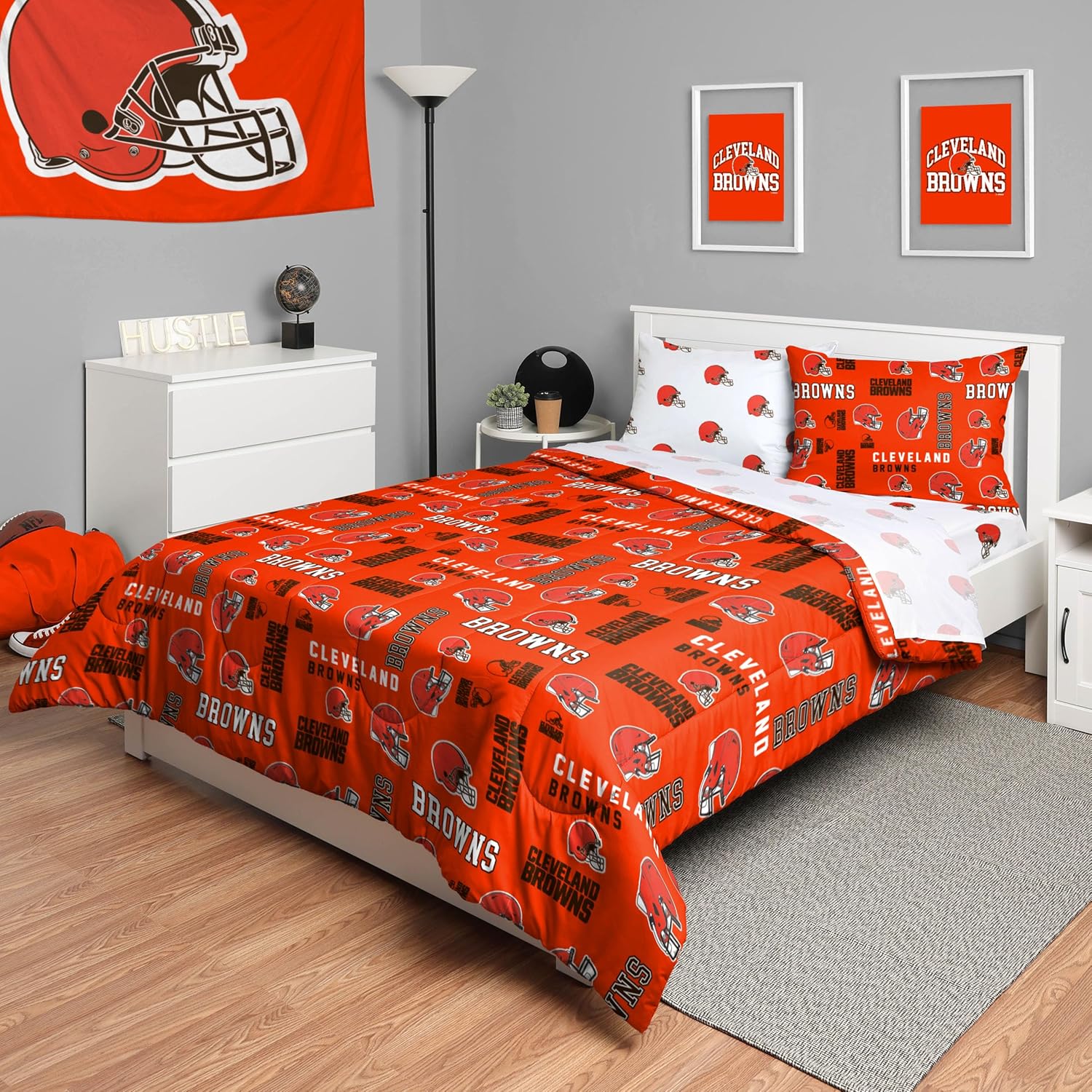 FOCO Unisex-Adult NFL Team Logo Bed in a Bag Comforter, Sheets, Pillow Cases Bedding 5-Piece Set - Image 18
