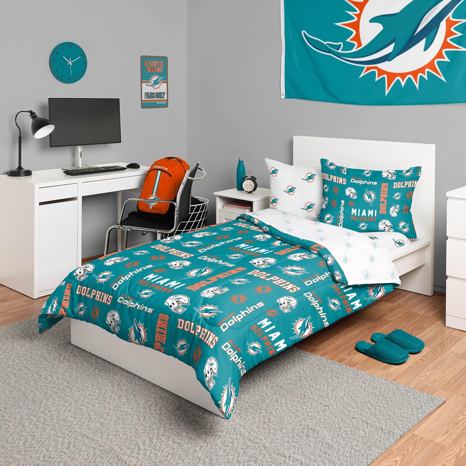FOCO Unisex-Adult NFL Team Logo Bed in a Bag Comforter, Sheets, Pillow Cases Bedding 5-Piece Set - Image 35