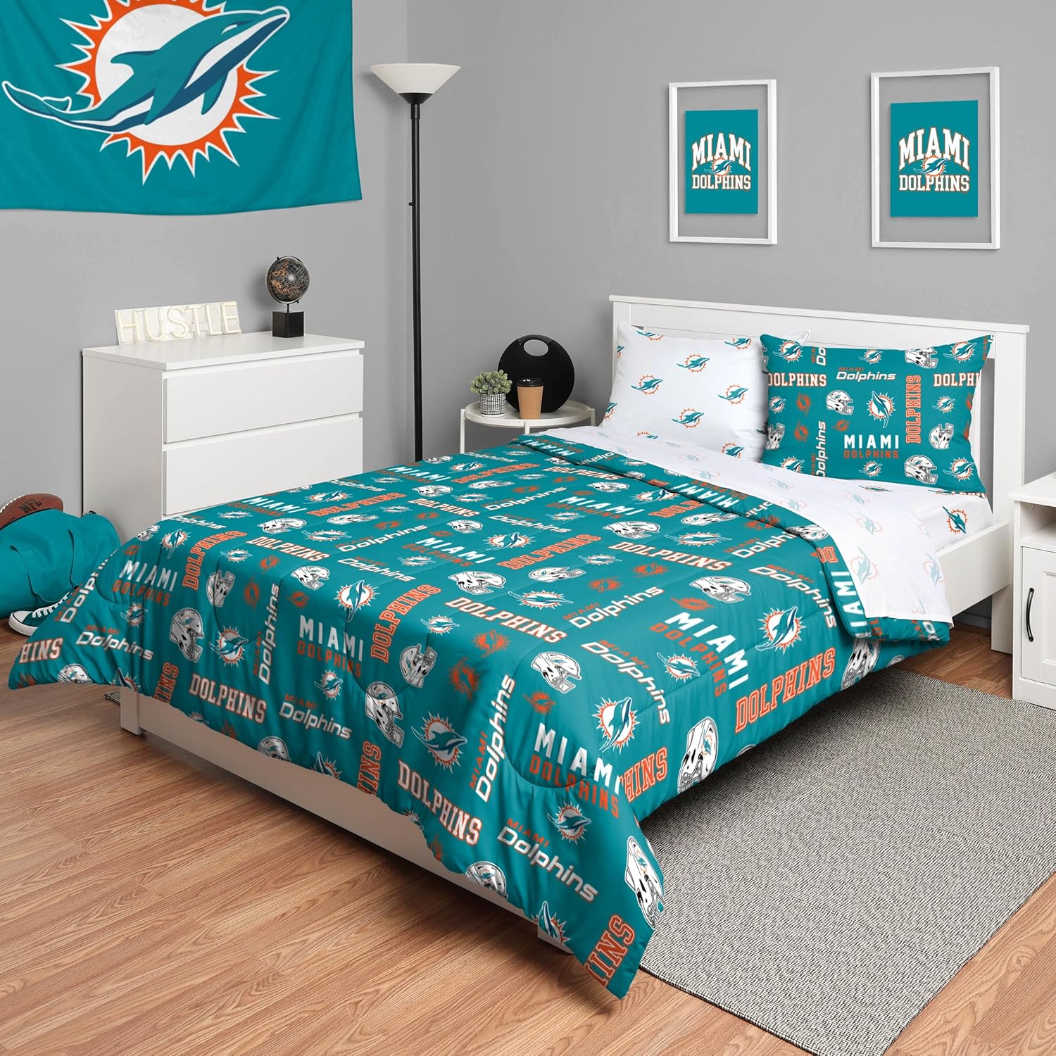 FOCO Unisex-Adult NFL Team Logo Bed in a Bag Comforter, Sheets, Pillow Cases Bedding 5-Piece Set - Image 36
