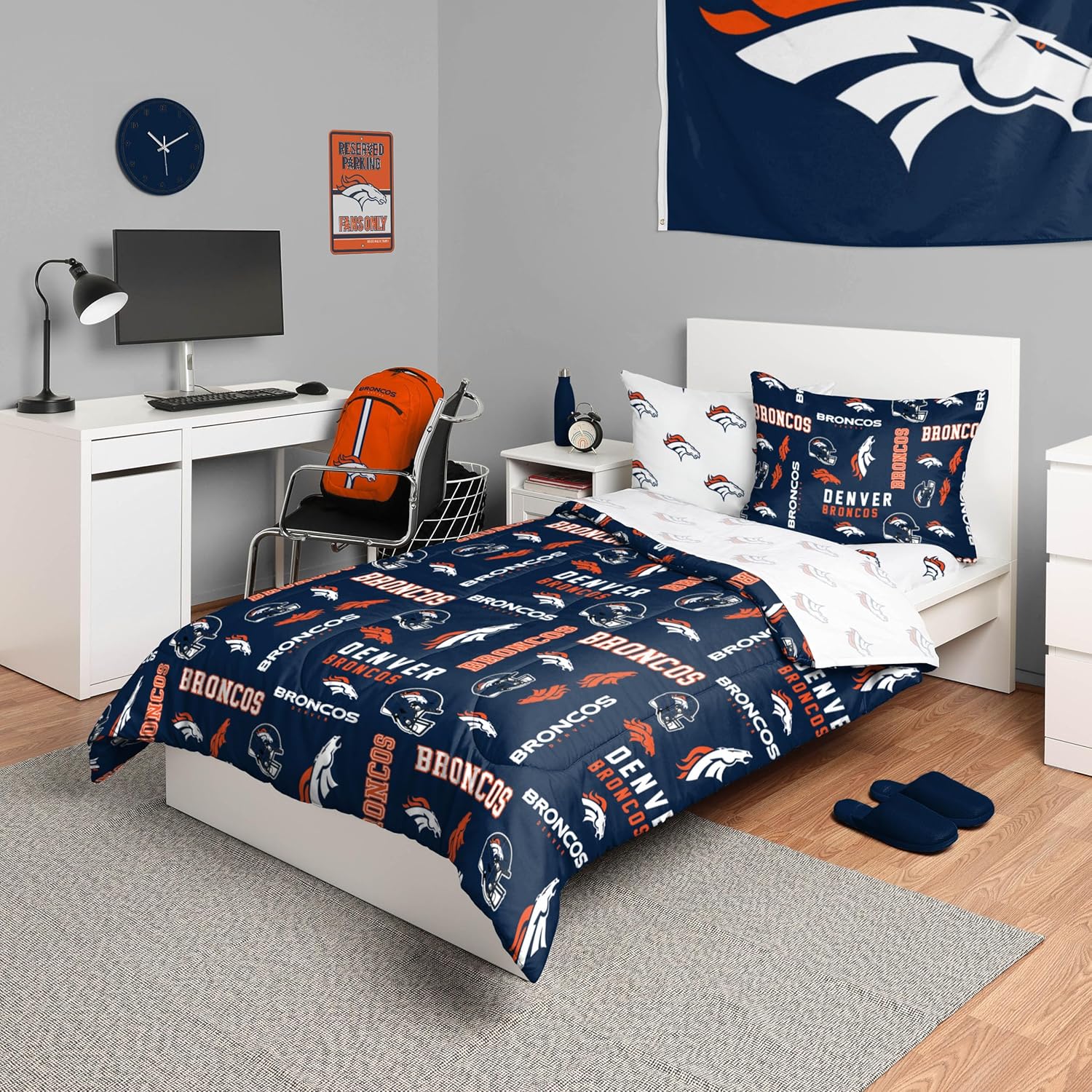 FOCO Unisex-Adult NFL Team Logo Bed in a Bag Comforter, Sheets, Pillow Cases Bedding 5-Piece Set - Image 21