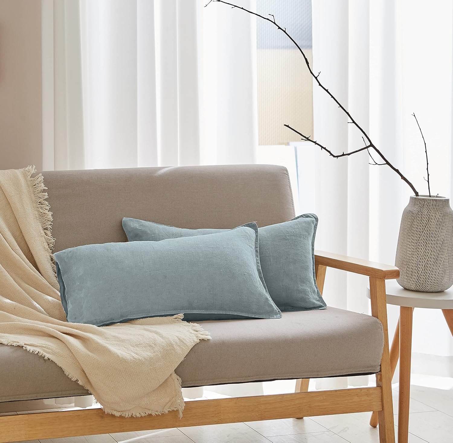 Simple&Opulence 100% Linen Duvet Cover Set with Embroidery Washed - 3 Pieces (1 Duvet Cover with 2 Pillow Shams) with Button Closure Soft Breathable Farmhouse - Linen, King Size - Image 25