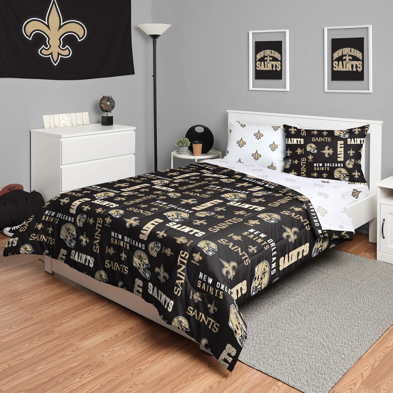 FOCO Unisex-Adult NFL Team Logo Bed in a Bag Comforter, Sheets, Pillow Cases Bedding 5-Piece Set - Image 41