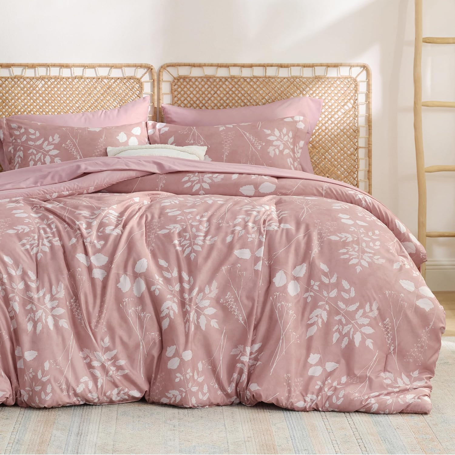 Bedsure Queen Comforter Set - 7 Pieces Floral Sage Green Soft Bedding Sets, Queen Bed in a Bag with Botanical Flowers Comforter, Sheets, Pillowcases & Shams - Image 16