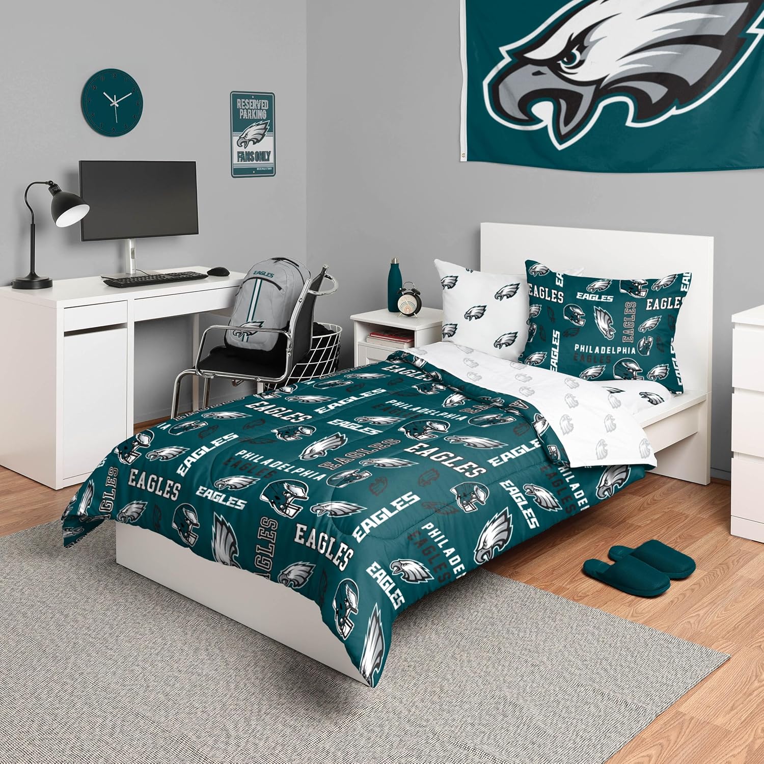 FOCO Unisex-Adult NFL Team Logo Bed in a Bag Comforter, Sheets, Pillow Cases Bedding 5-Piece Set - Image 44