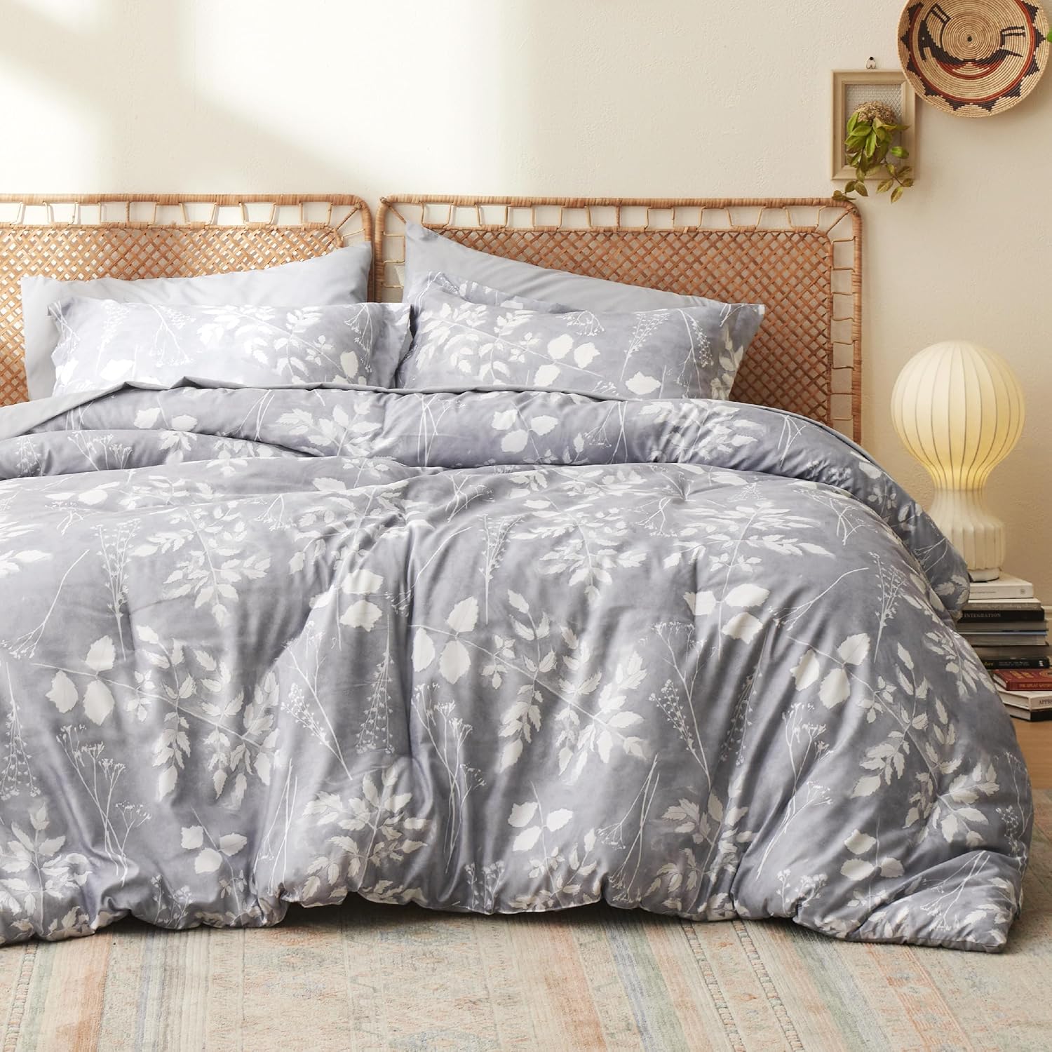 Bedsure Queen Comforter Set - 7 Pieces Floral Sage Green Soft Bedding Sets, Queen Bed in a Bag with Botanical Flowers Comforter, Sheets, Pillowcases & Shams - Image 22