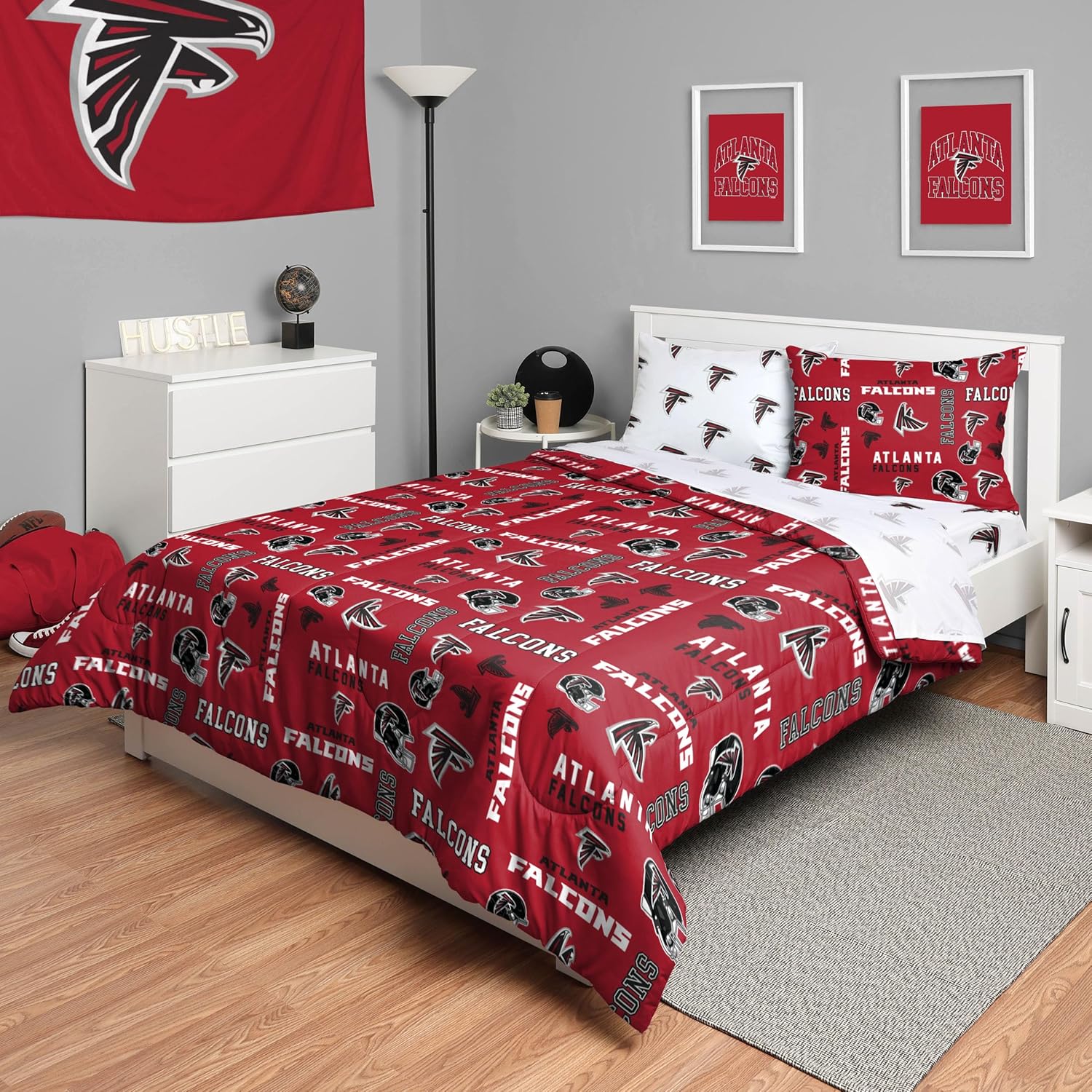 FOCO Unisex-Adult NFL Team Logo Bed in a Bag Comforter, Sheets, Pillow Cases Bedding 5-Piece Set - Image 10