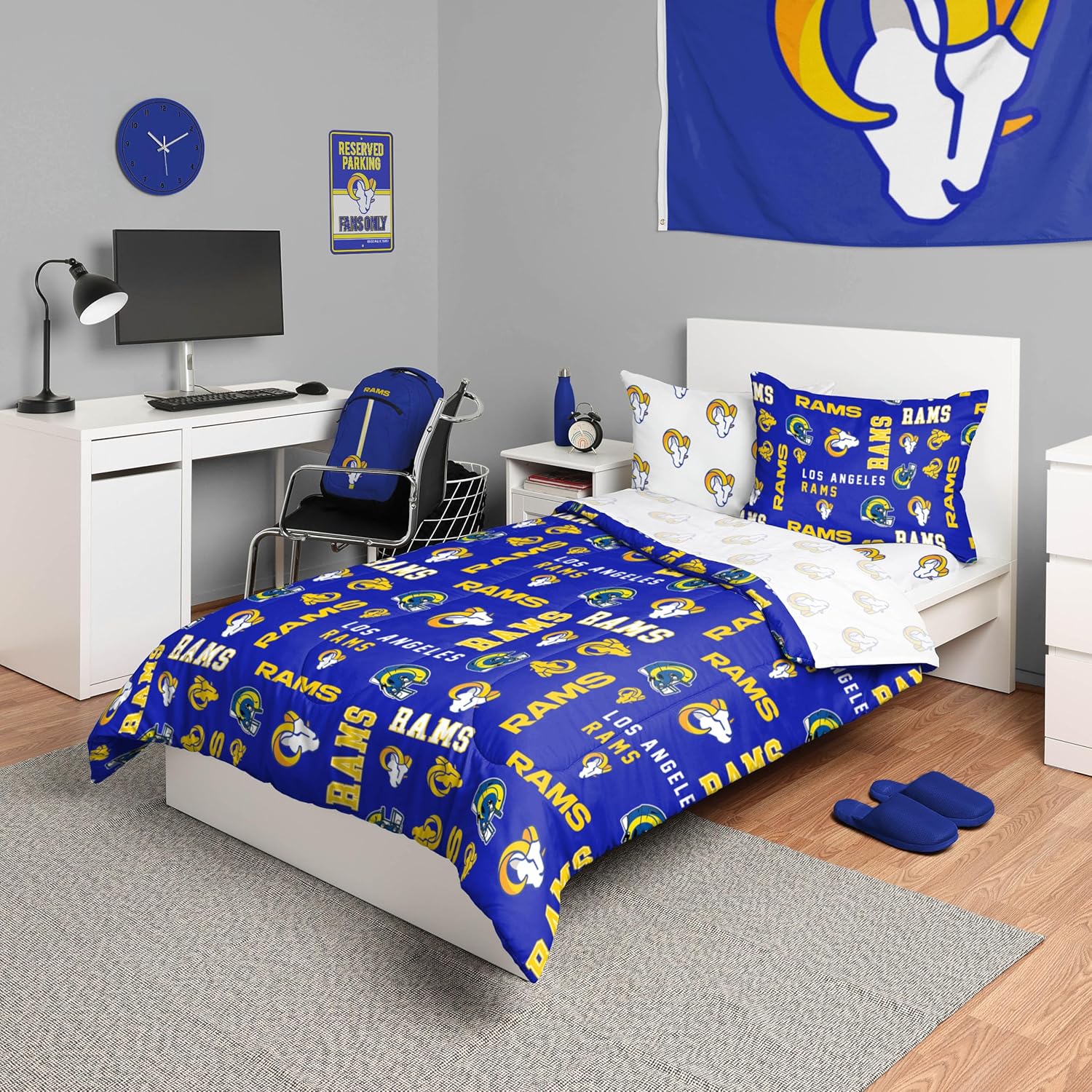 FOCO Unisex-Adult NFL Team Logo Bed in a Bag Comforter, Sheets, Pillow Cases Bedding 5-Piece Set - Image 34