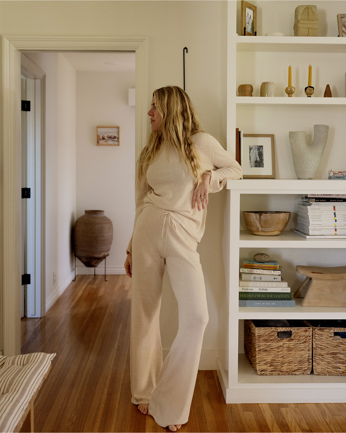 Veranda Linen Knit Sweater in Oatmeal - Image 8