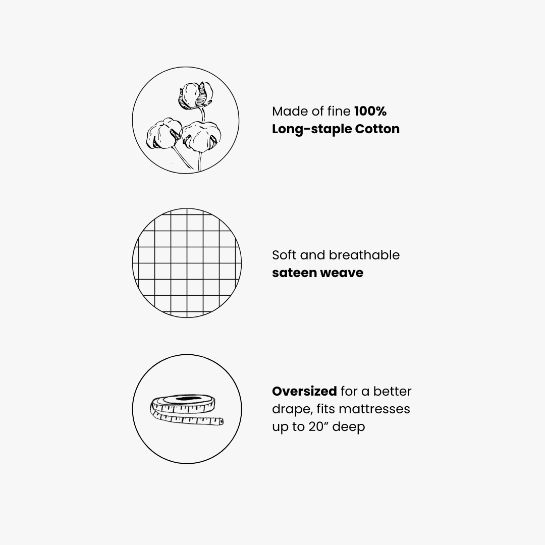 Oversized Flat Sheet Only - Soft Cotton Sateen Made in Egypt - Image 2