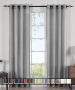 Abri Grommet Crushed Sheer Curtain Panels (Set of 2)