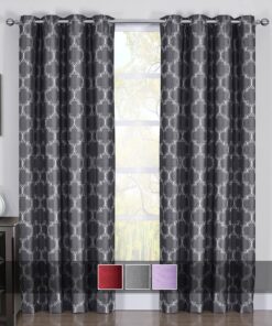 100% Blackout Curtain Panels Alana - Woven Jacquard Triple Pass Thermal Insulated (Set of 2 Panels)