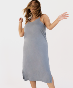 Mineral 100% French Flax Linen Midi Dress