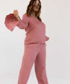 Pink Clay 100% French Flax Linen Top