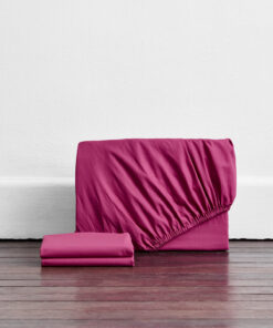 Berry Organic Cotton Percale Fitted Sheet Set