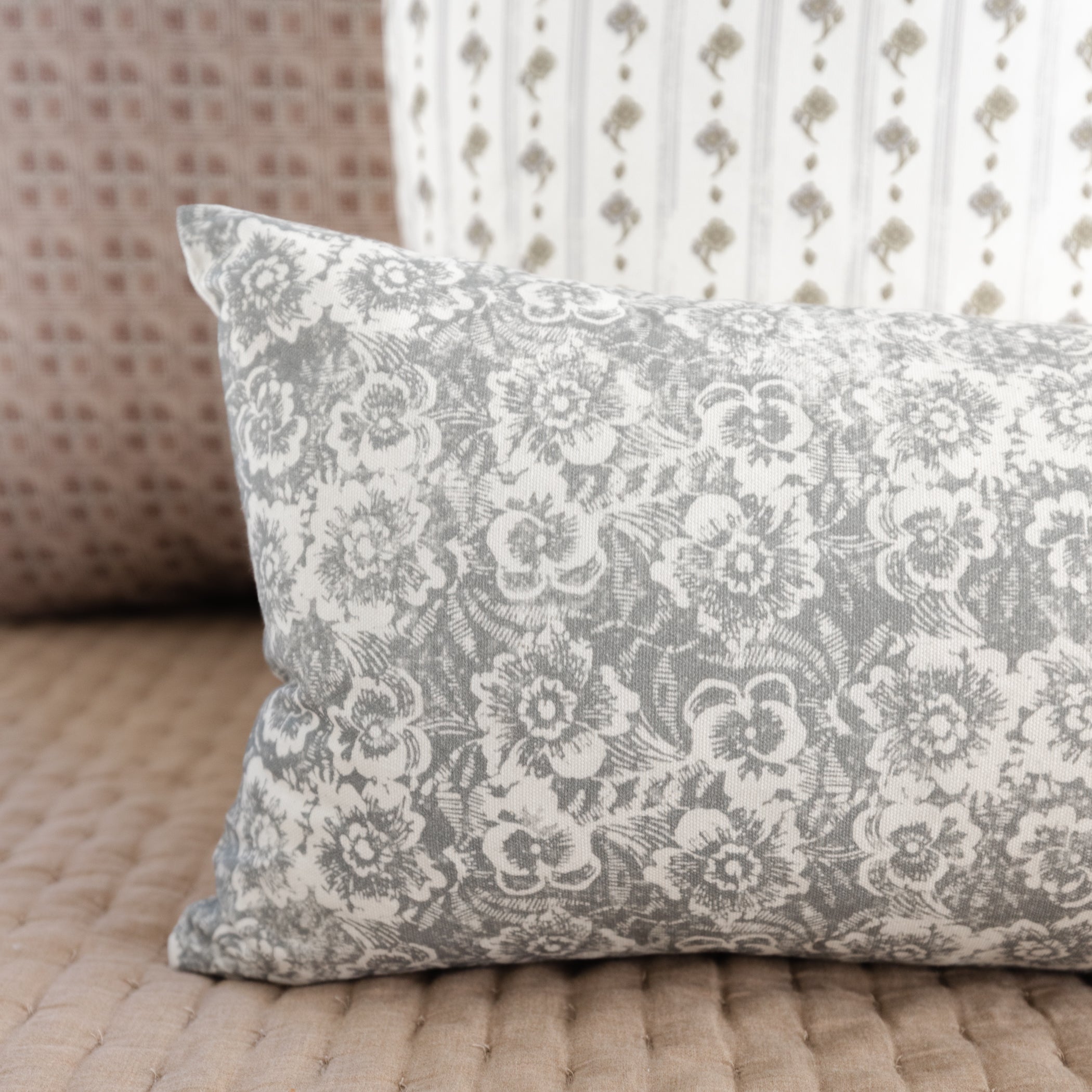 Flora In Gray Lumbar - 12x20 | 12x40 - Image 4