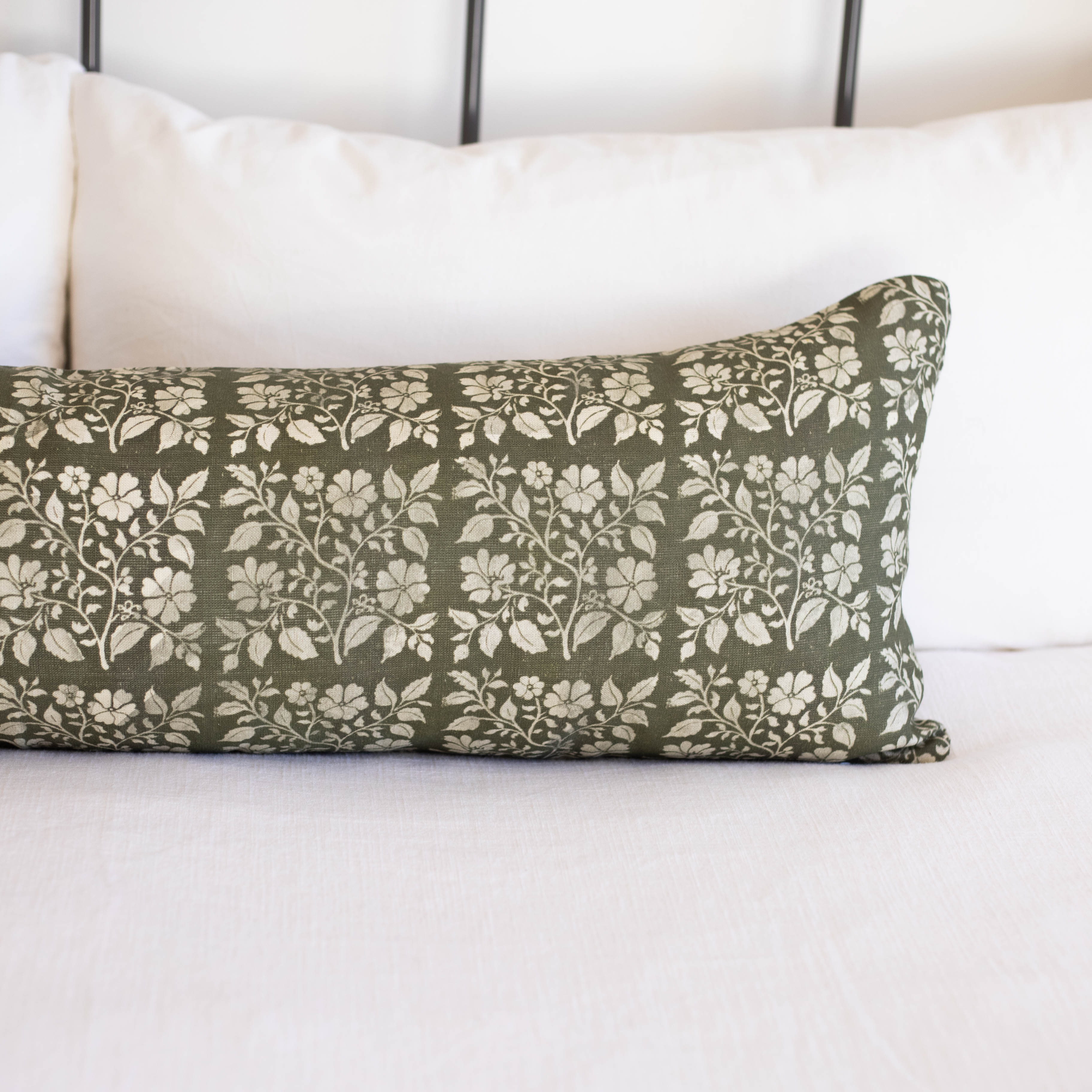 Evergreen Floral in Linen Double-sided - lumbar - 12x20 | 12x40 - Image 5