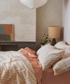 Blush Pink Slumber Stripe Cotton Duvet Cover