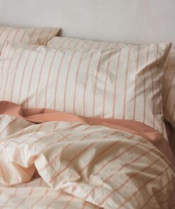 Blush Pink Slumber Stripe Cotton Pillowcases (Pair)